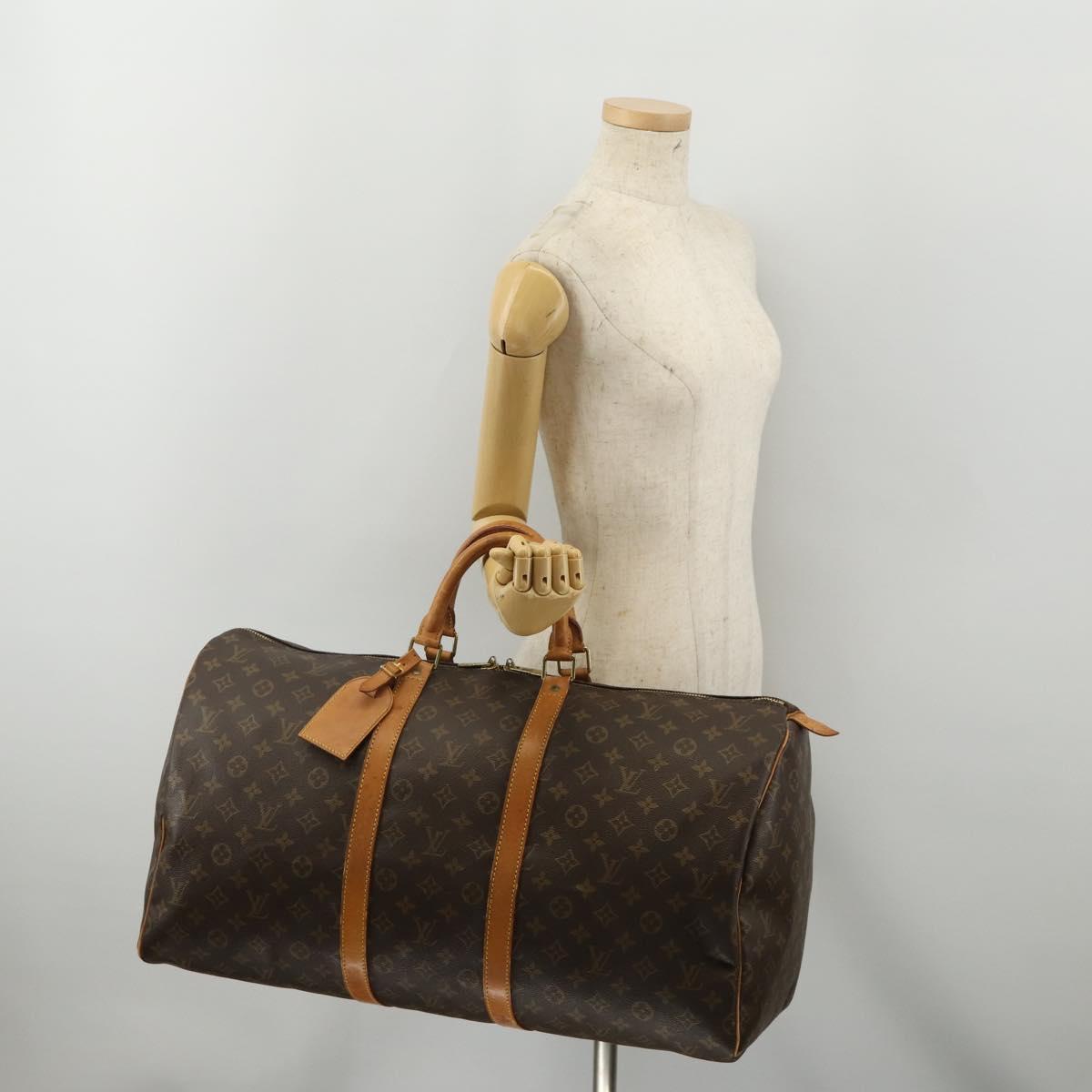 LOUIS VUITTON Monogram Keepall 55 Boston Bag M41424 LV Auth 192001