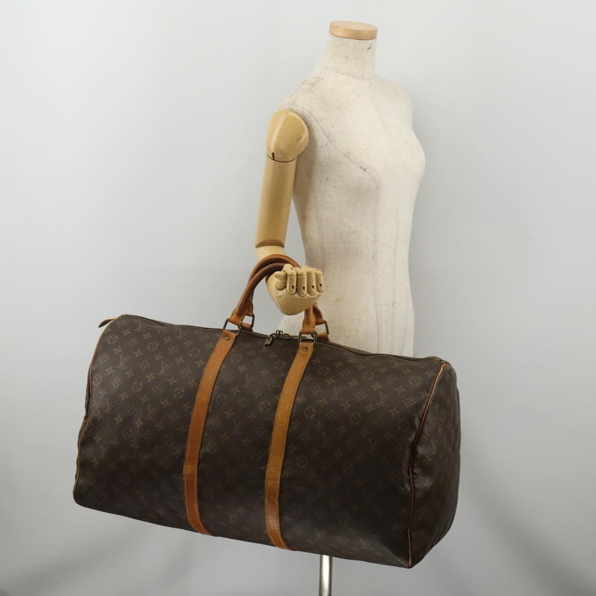 LOUIS VUITTON Monogram Keepall 60 Boston Bag M41422 LV Auth 192002