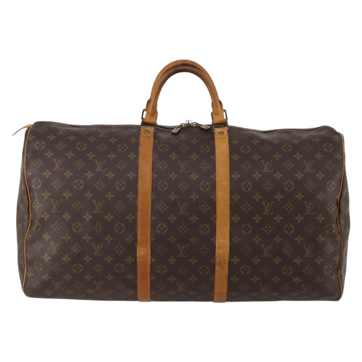 LOUIS VUITTON Monogram Keepall 60 Boston Bag M41422 LV Auth 192002