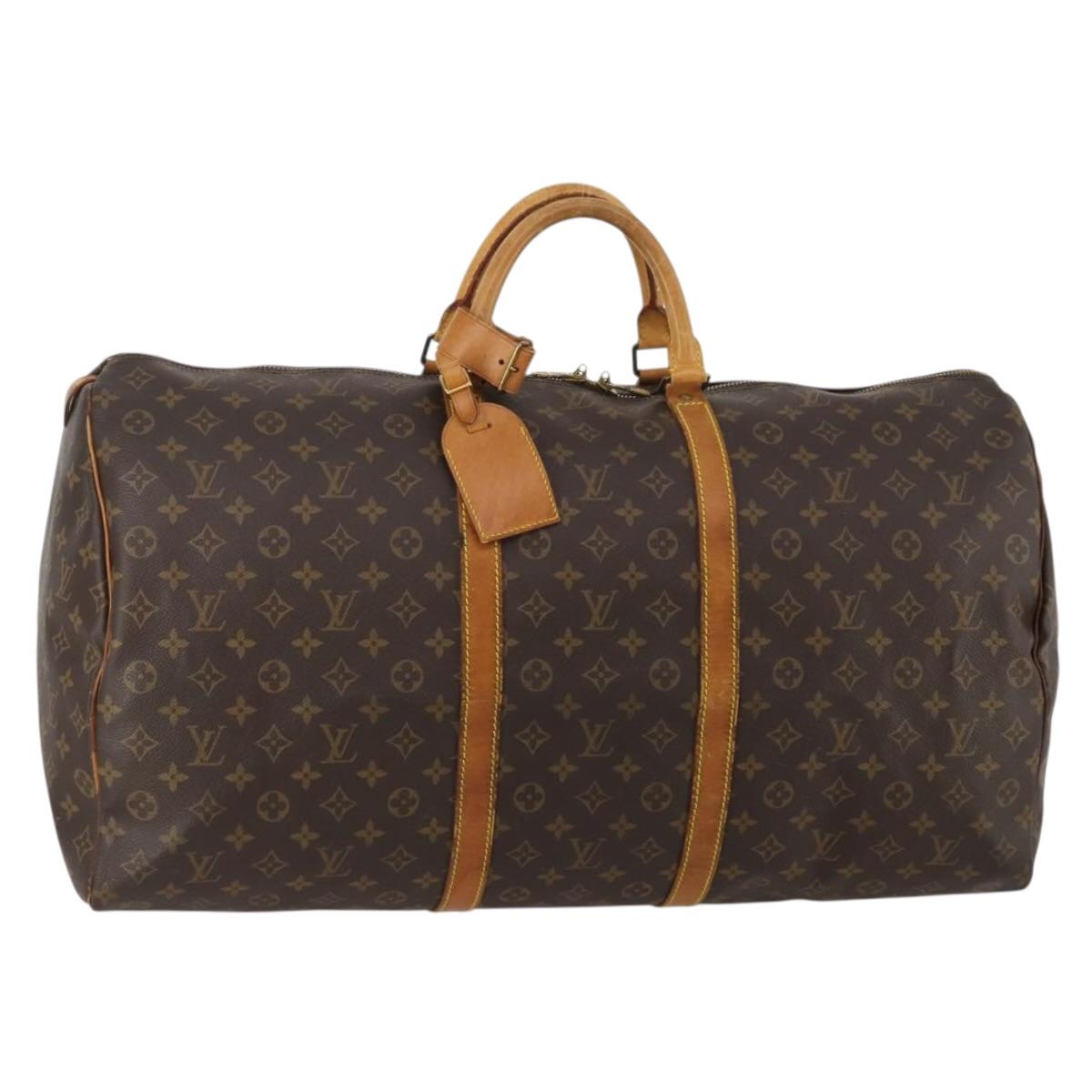 LOUIS VUITTON Monogram Keepall 60 Boston Bag M41422 LV Auth 192005