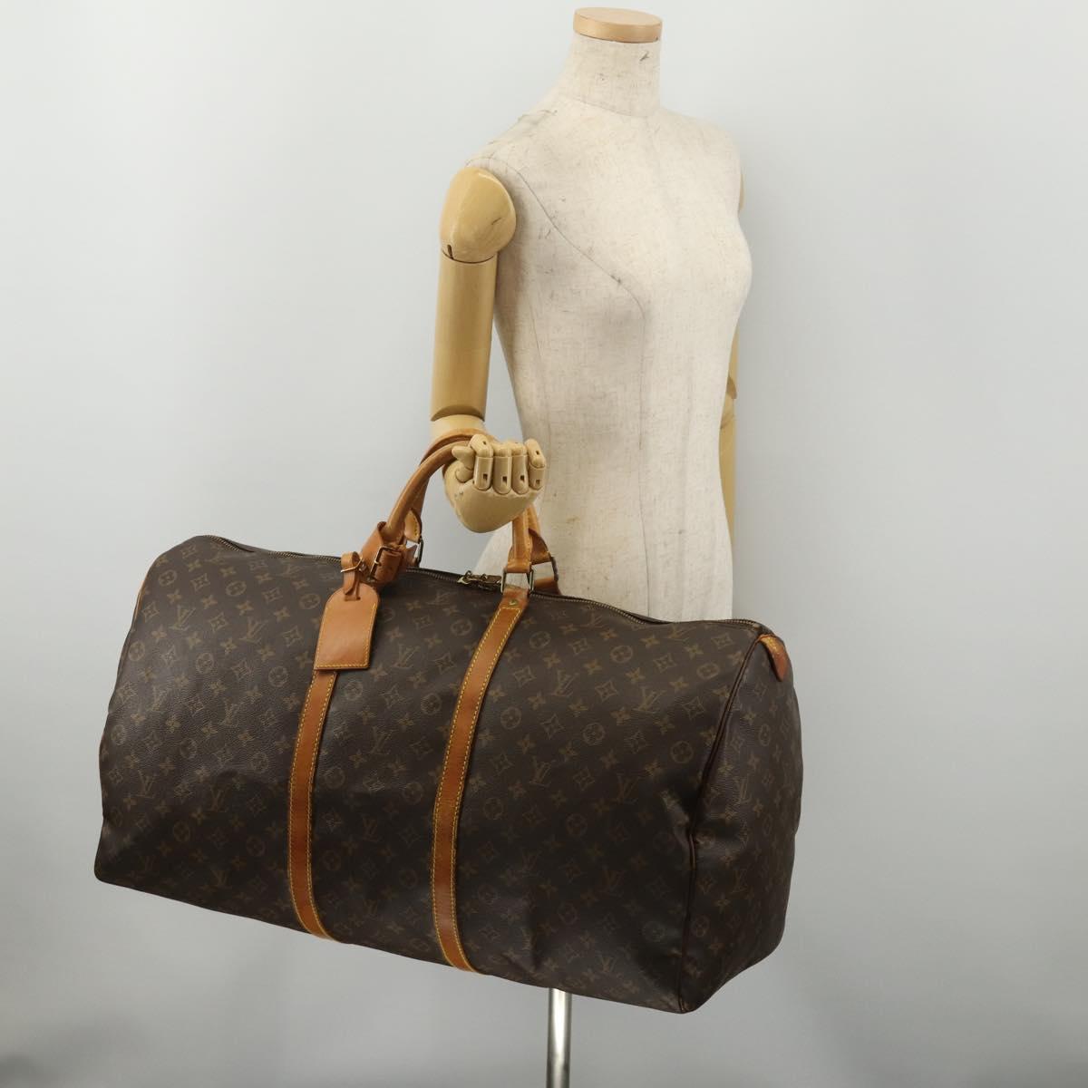 LOUIS VUITTON Monogram Keepall 60 Boston Bag M41422 LV Auth 192005