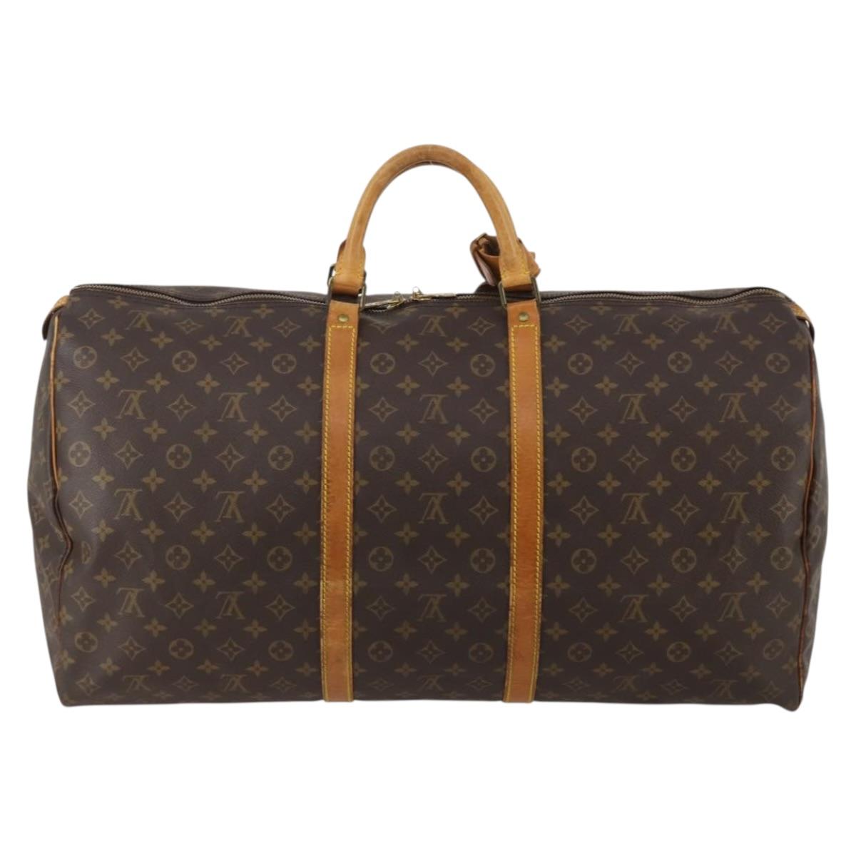 LOUIS VUITTON Monogram Keepall 60 Boston Bag M41422 LV Auth 192005