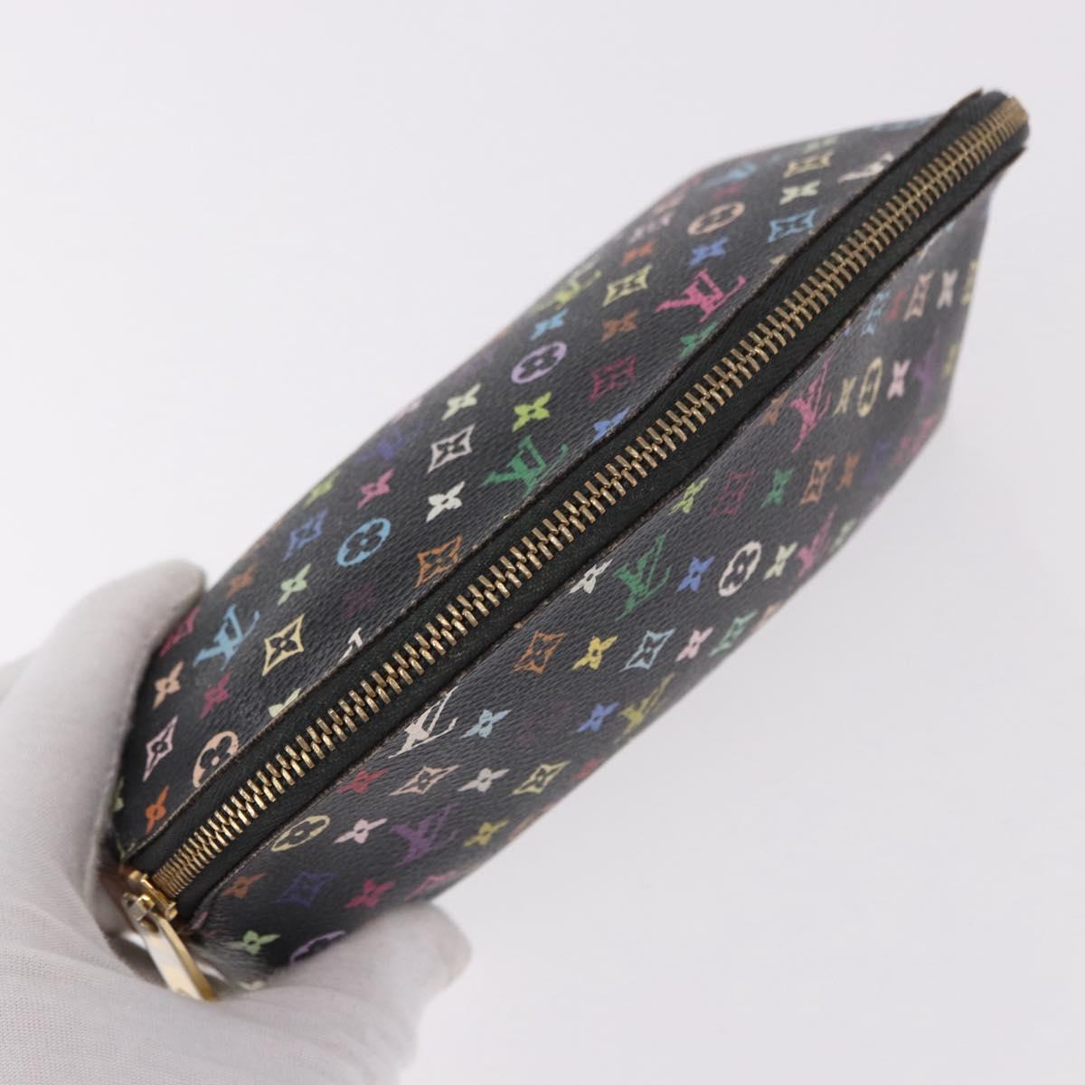 LOUIS VUITTON Monogram Multicolor Pochette Pouch Black M47355 LV Auth 192009