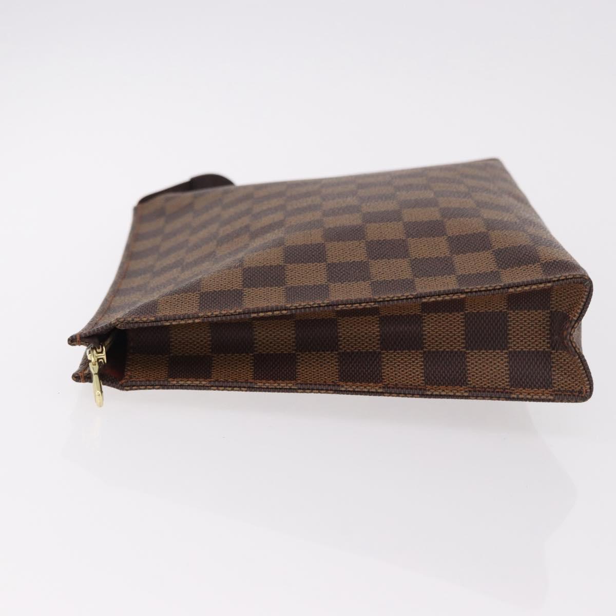 LOUIS VUITTON Damier Ebene Poche Toilette 26 Pouch N47543 LV Auth 192012
