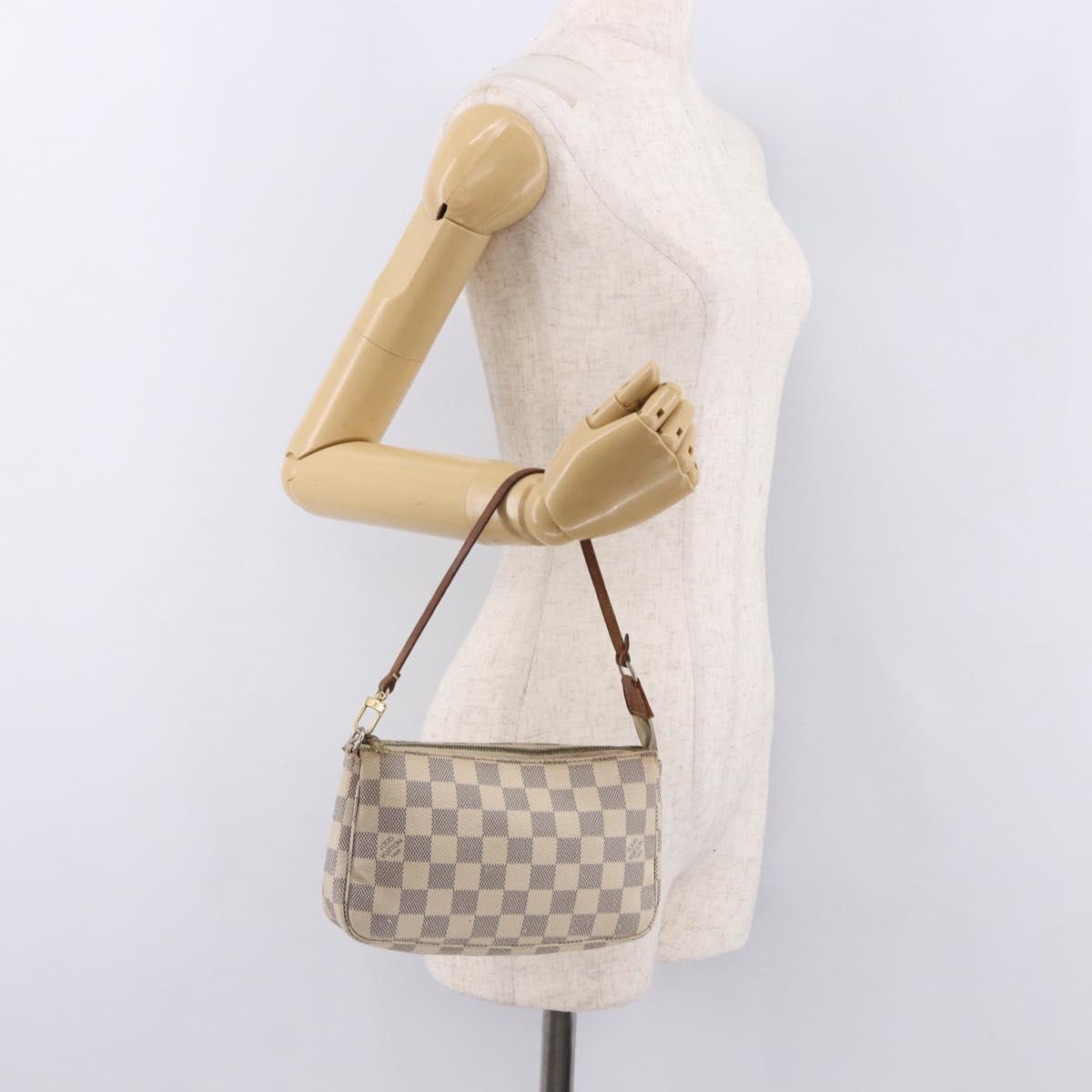 LOUIS VUITTON Damier Azur Pochette Accessoires Pouch N51986 LV Auth 192016