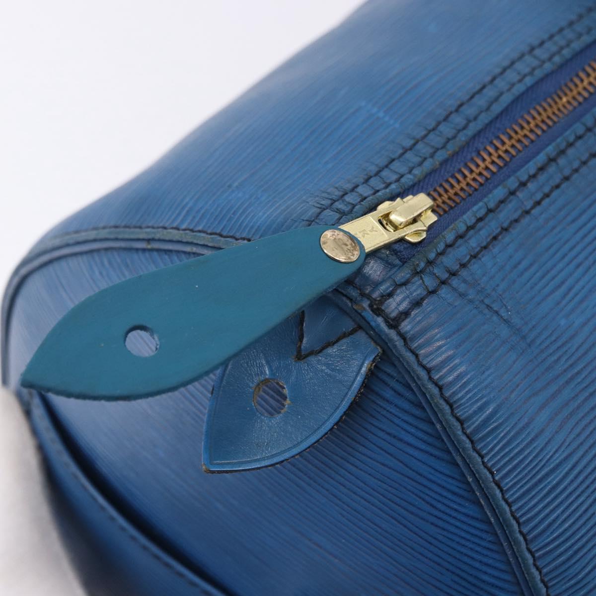 LOUIS VUITTON Epi Speedy 40 Hand Bag Toledo Blue M42985 LV Auth 192027