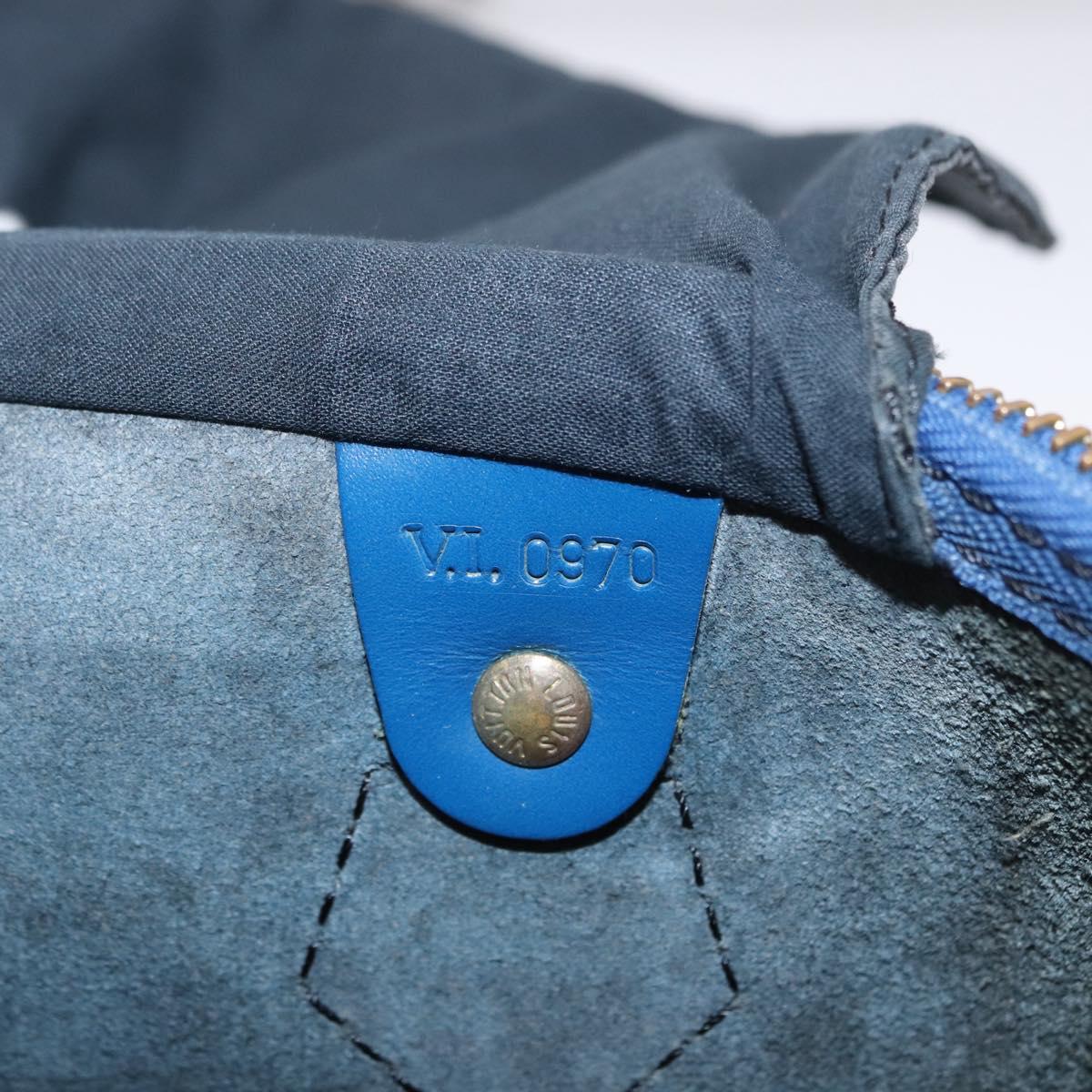 LOUIS VUITTON Epi Speedy 40 Hand Bag Toledo Blue M42985 LV Auth 192027