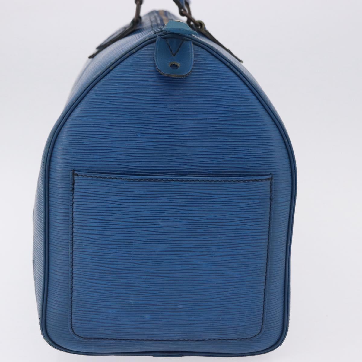 LOUIS VUITTON Epi Speedy 40 Hand Bag Toledo Blue M42985 LV Auth 192027