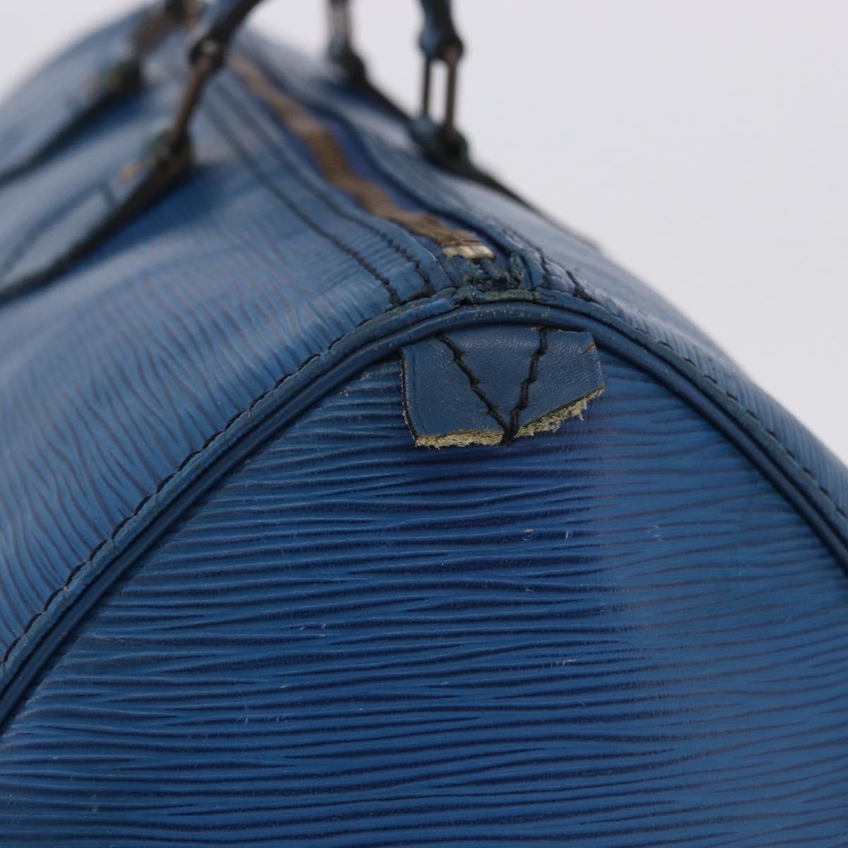 LOUIS VUITTON Epi Speedy 40 Hand Bag Toledo Blue M42985 LV Auth 192027