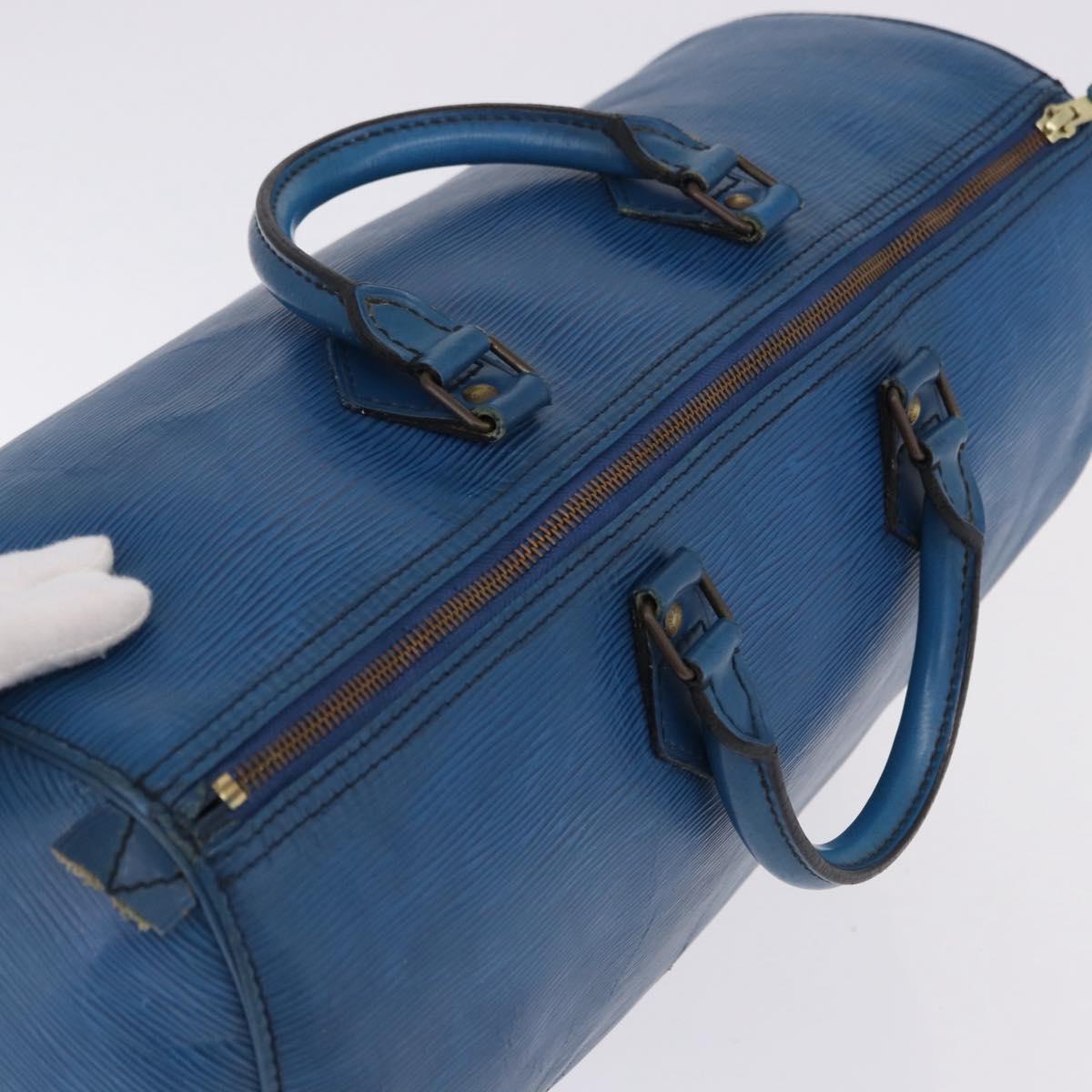 LOUIS VUITTON Epi Speedy 40 Hand Bag Toledo Blue M42985 LV Auth 192027