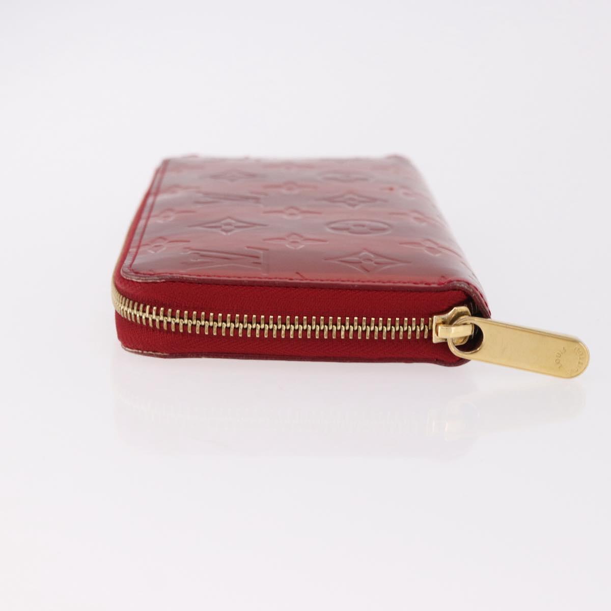 LOUIS VUITTON Vernis Rayure Zippy Long Wallet Pomme D'amour M91718 Auth 192031