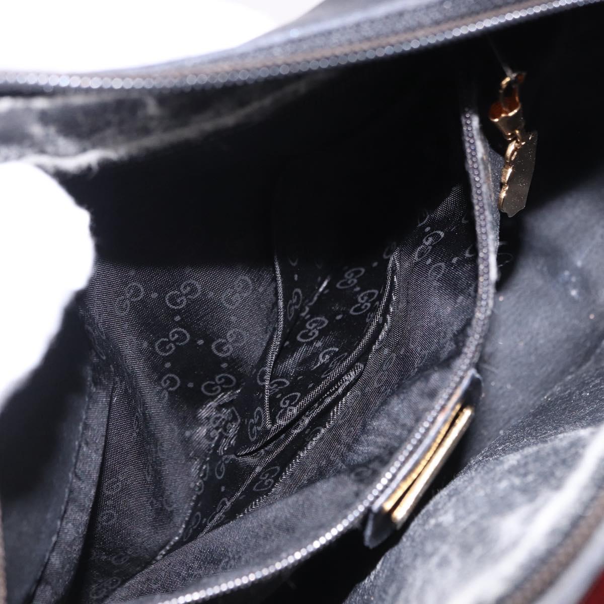 GUCCI Micro GG Supreme Web Sherry Line Bag PVC Black 001 098 4073 Auth 192034