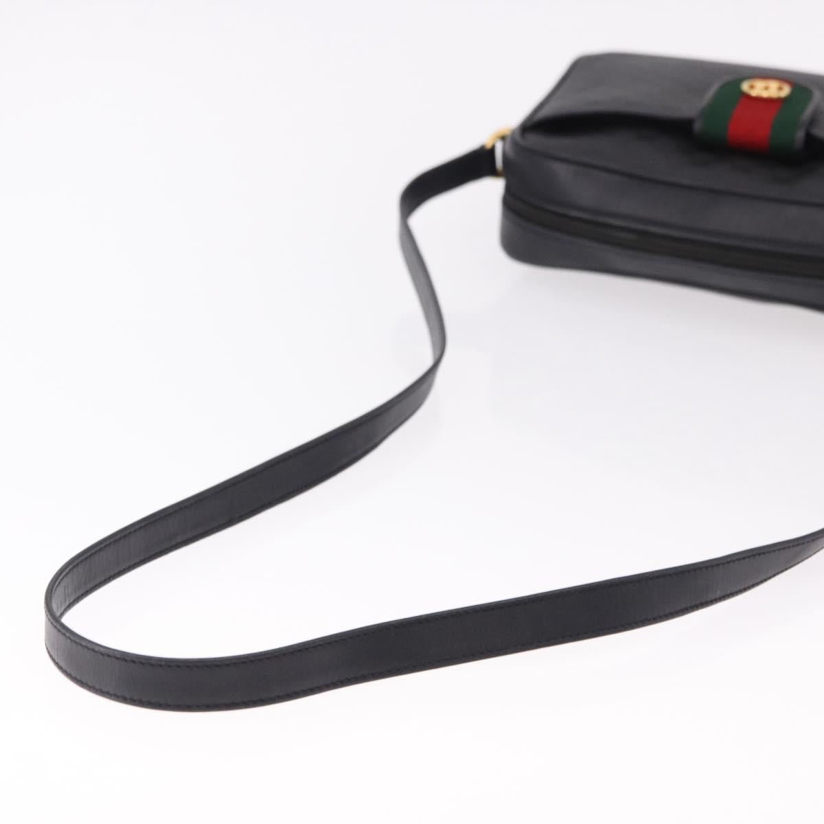 GUCCI Micro GG Supreme Web Sherry Line Bag PVC Black 001 098 4073 Auth 192034