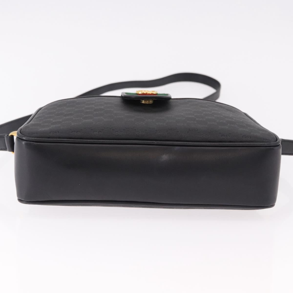 GUCCI Micro GG Supreme Web Sherry Line Bag PVC Black 001 098 4073 Auth 192034