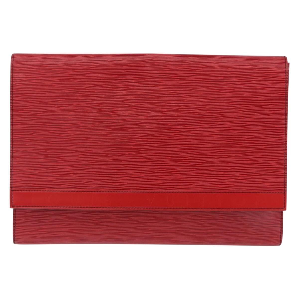 LOUIS VUITTON Epi Pochette Amberop Clutch Bag Red M52587 LV Auth 192037