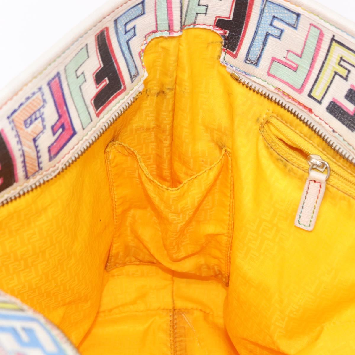 FENDI Zucca Canvas Tote Bag PVC Multicolor Gold Auth 192040A