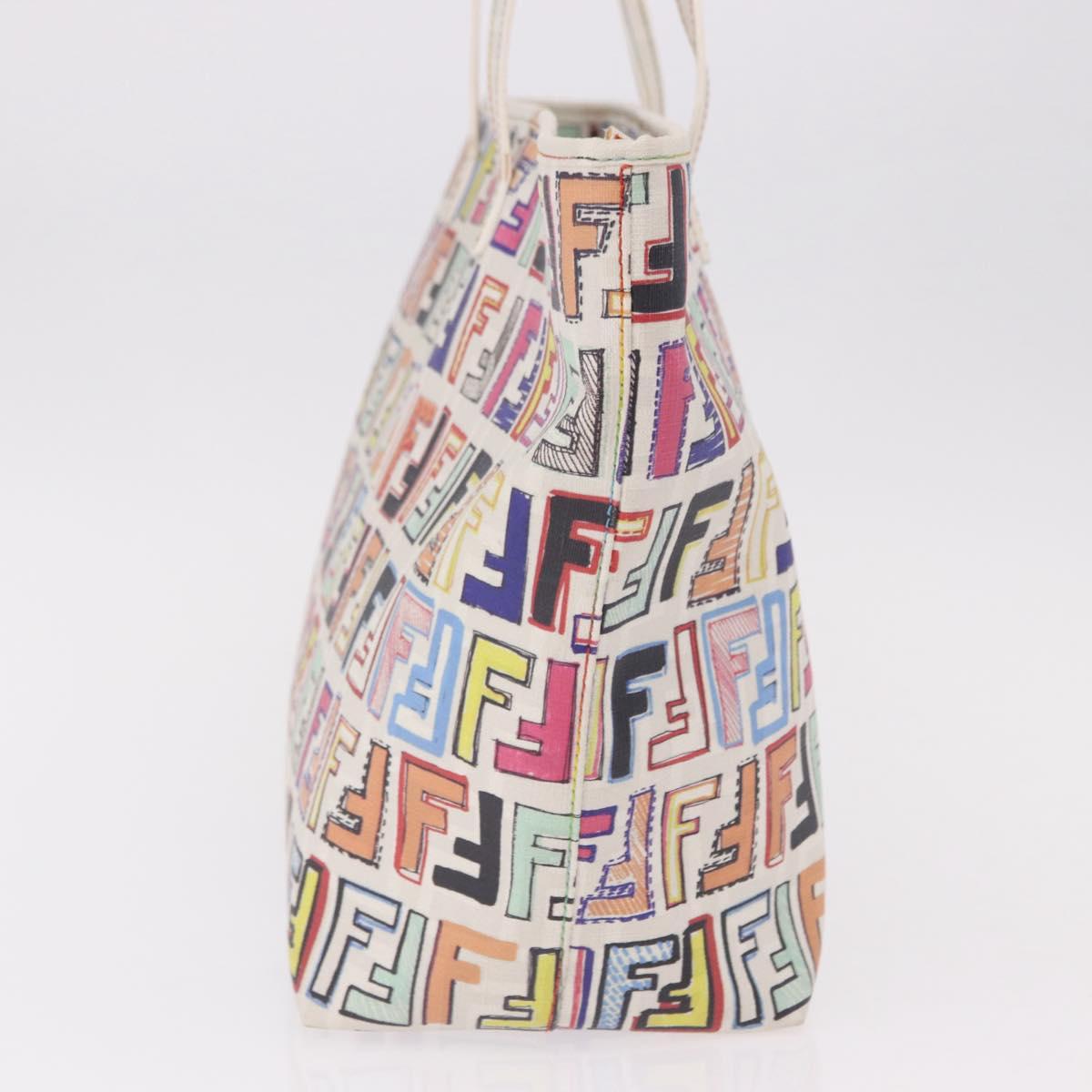 FENDI Zucca Canvas Tote Bag PVC Multicolor Gold Auth 192040A