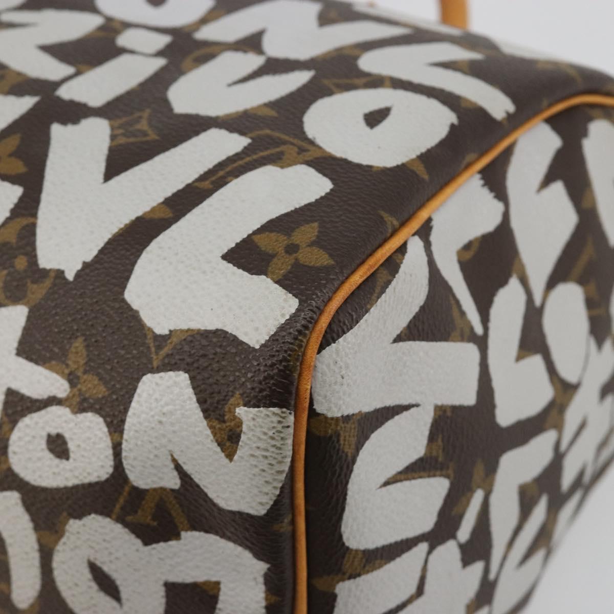 LOUIS VUITTON Monogram Graffiti Speedy 30 Bag White M92195 LV Auth 192043SAV