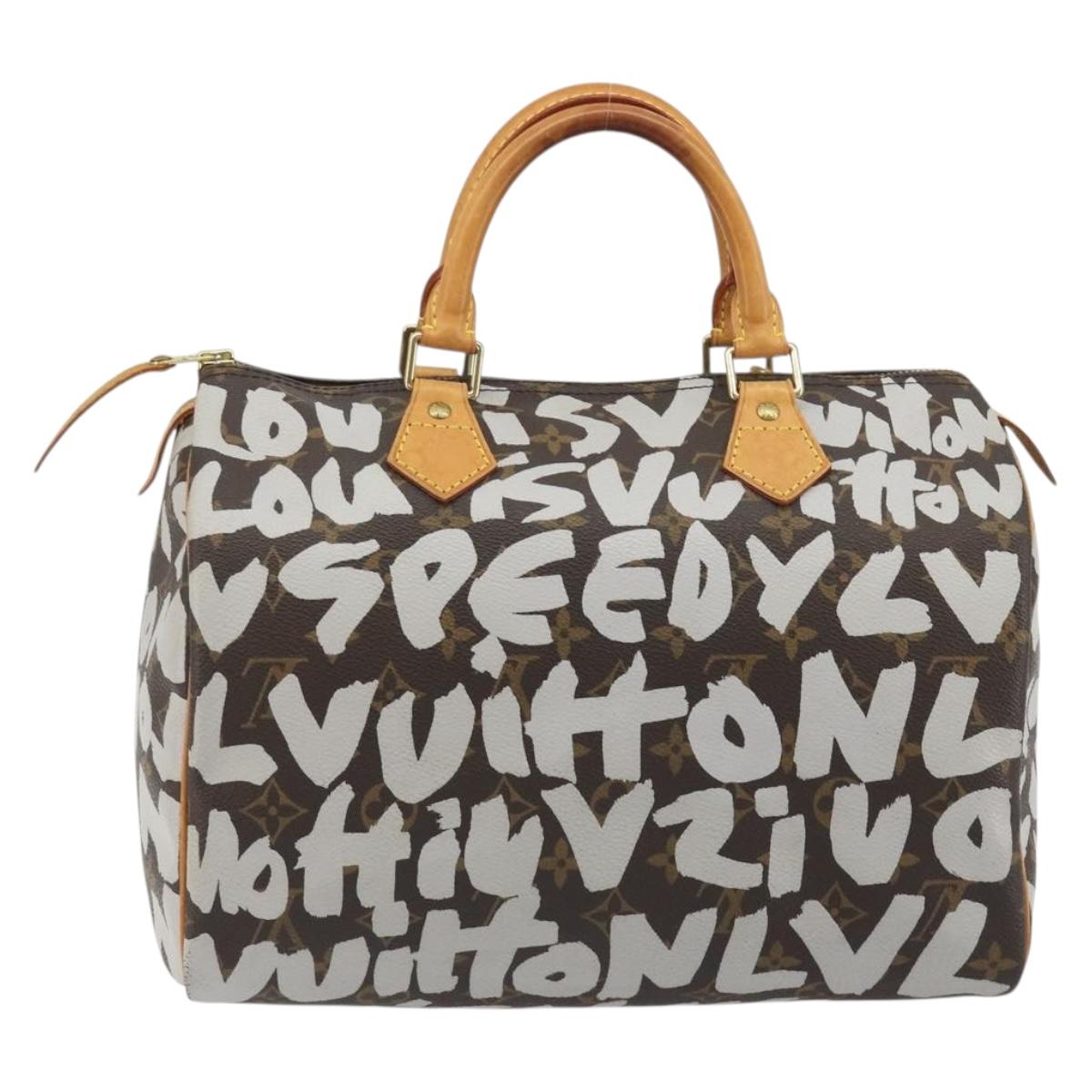 LOUIS VUITTON Monogram Graffiti Speedy 30 Bag White M92195 LV Auth 192043SAV