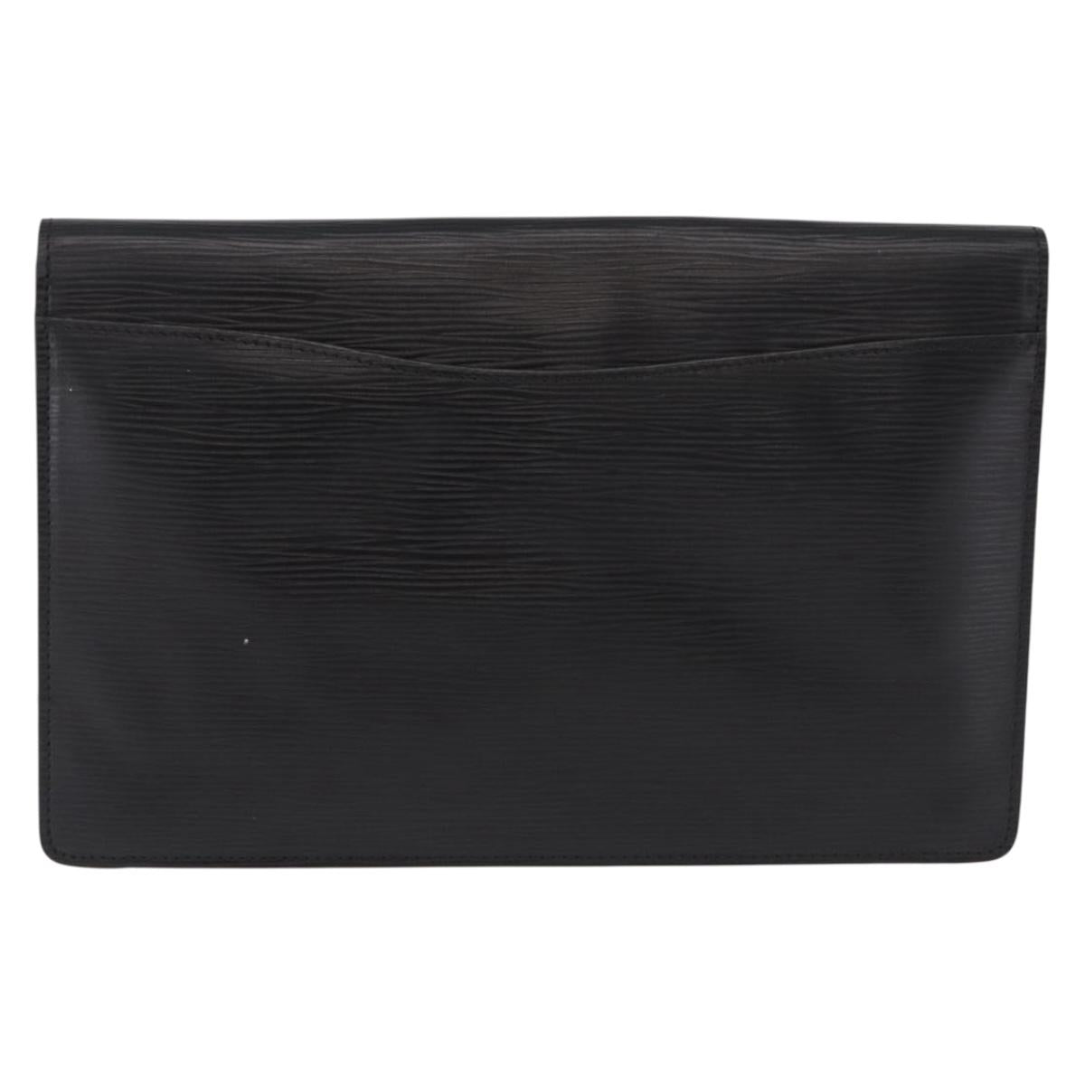 LOUIS VUITTON Epi Montaigne 27 Clutch Bag Black M52652 LV Auth 192045
