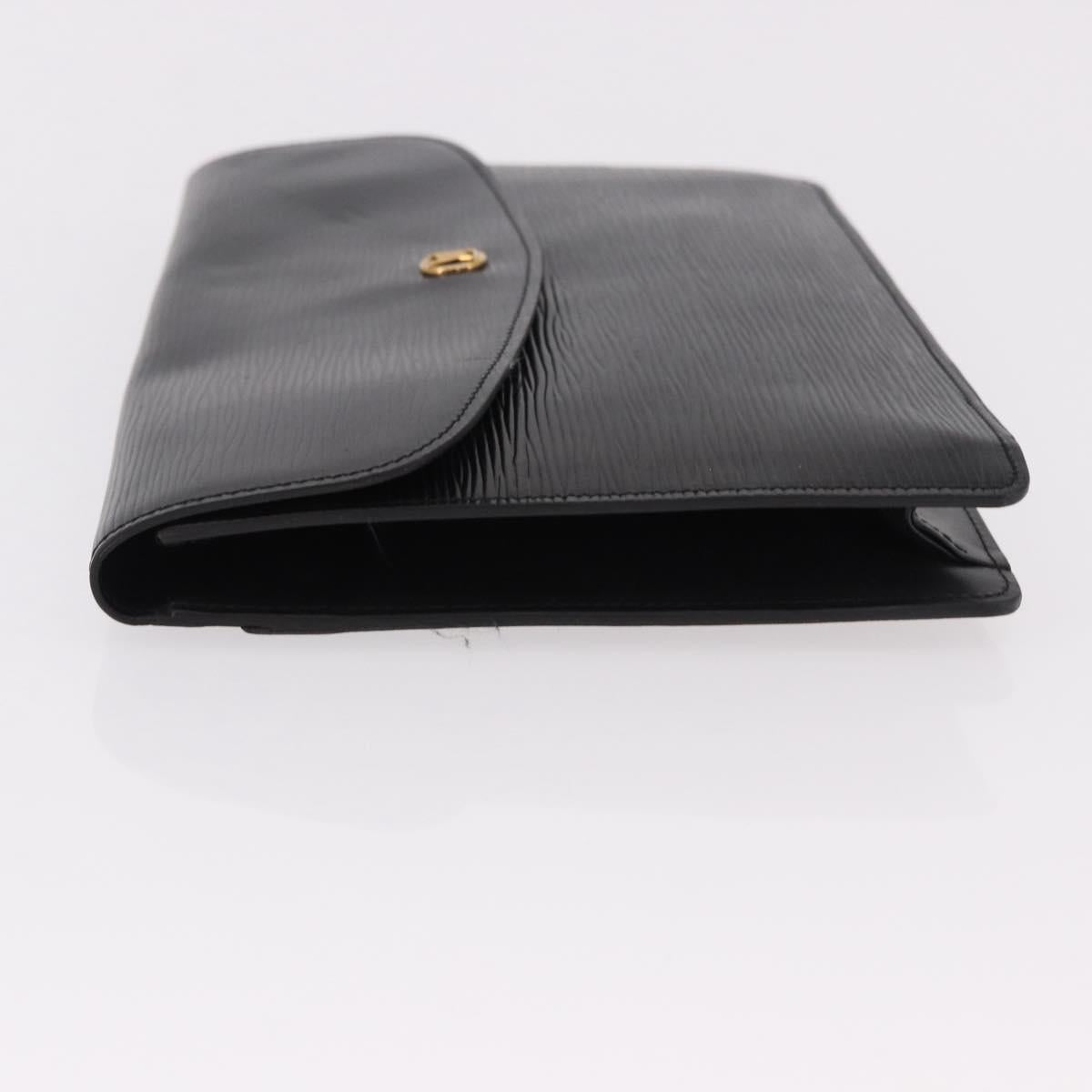 LOUIS VUITTON Epi Montaigne 27 Clutch Bag Black M52652 LV Auth 192045