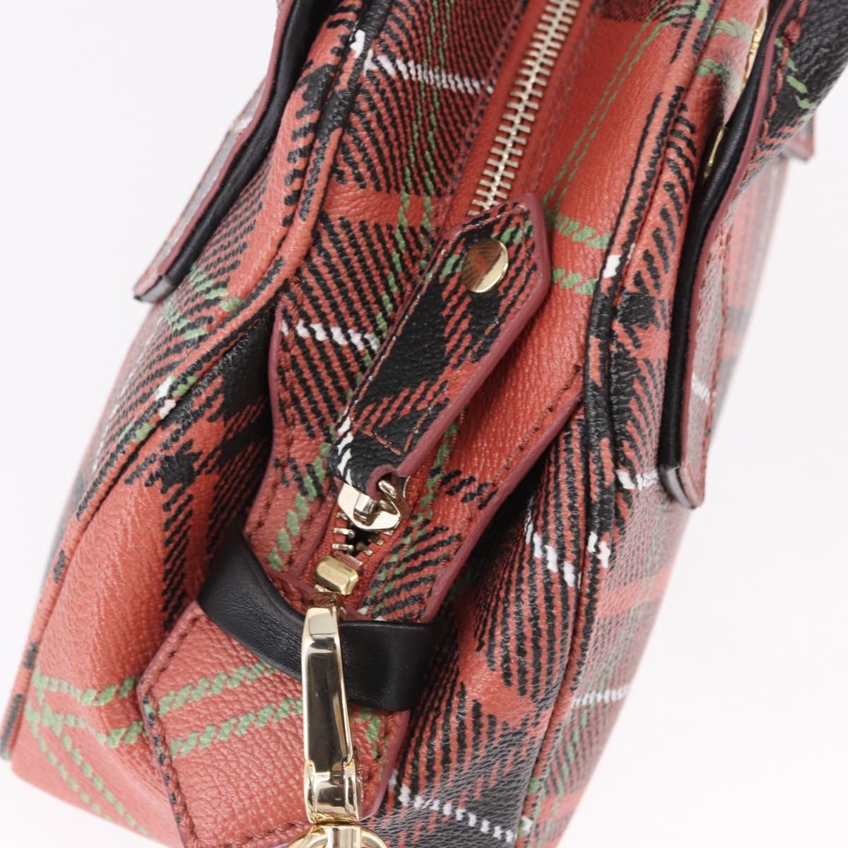 Vivienne Westwood Hand Bag PVC Canvas 2way Gold Red Auth 192046A