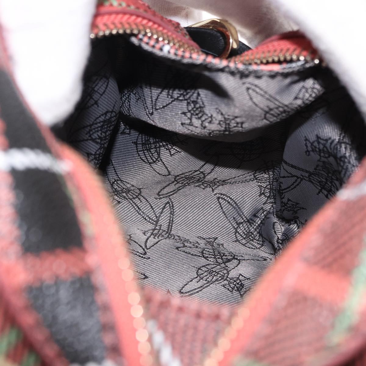 Vivienne Westwood Hand Bag PVC Canvas 2way Gold Red Auth 192046A