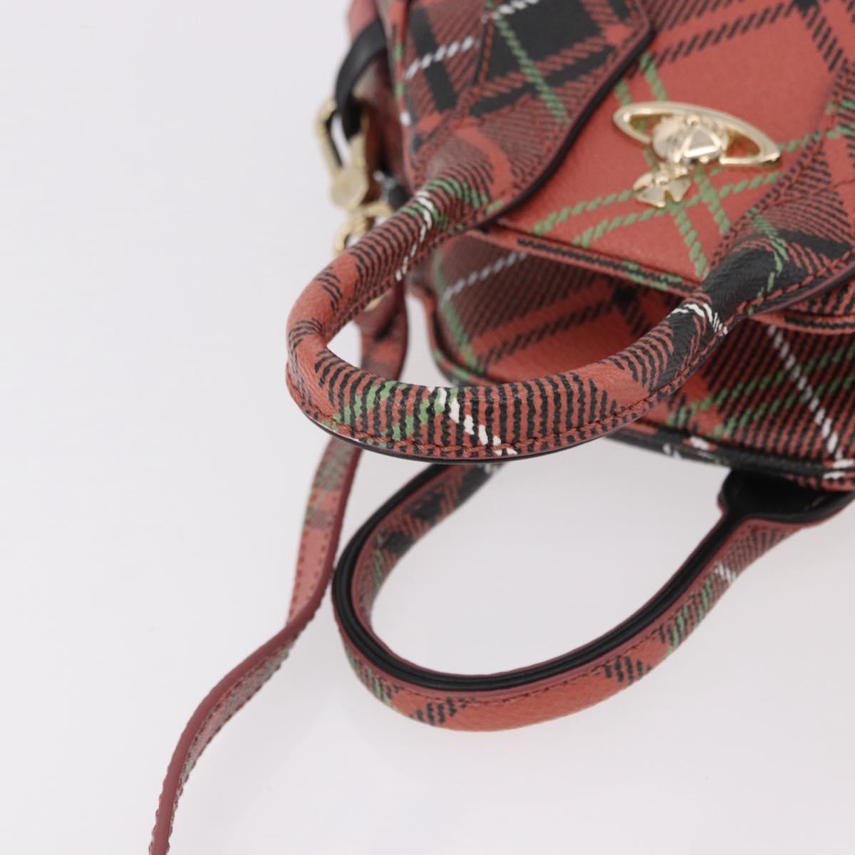Vivienne Westwood Hand Bag PVC Canvas 2way Gold Red Auth 192046A
