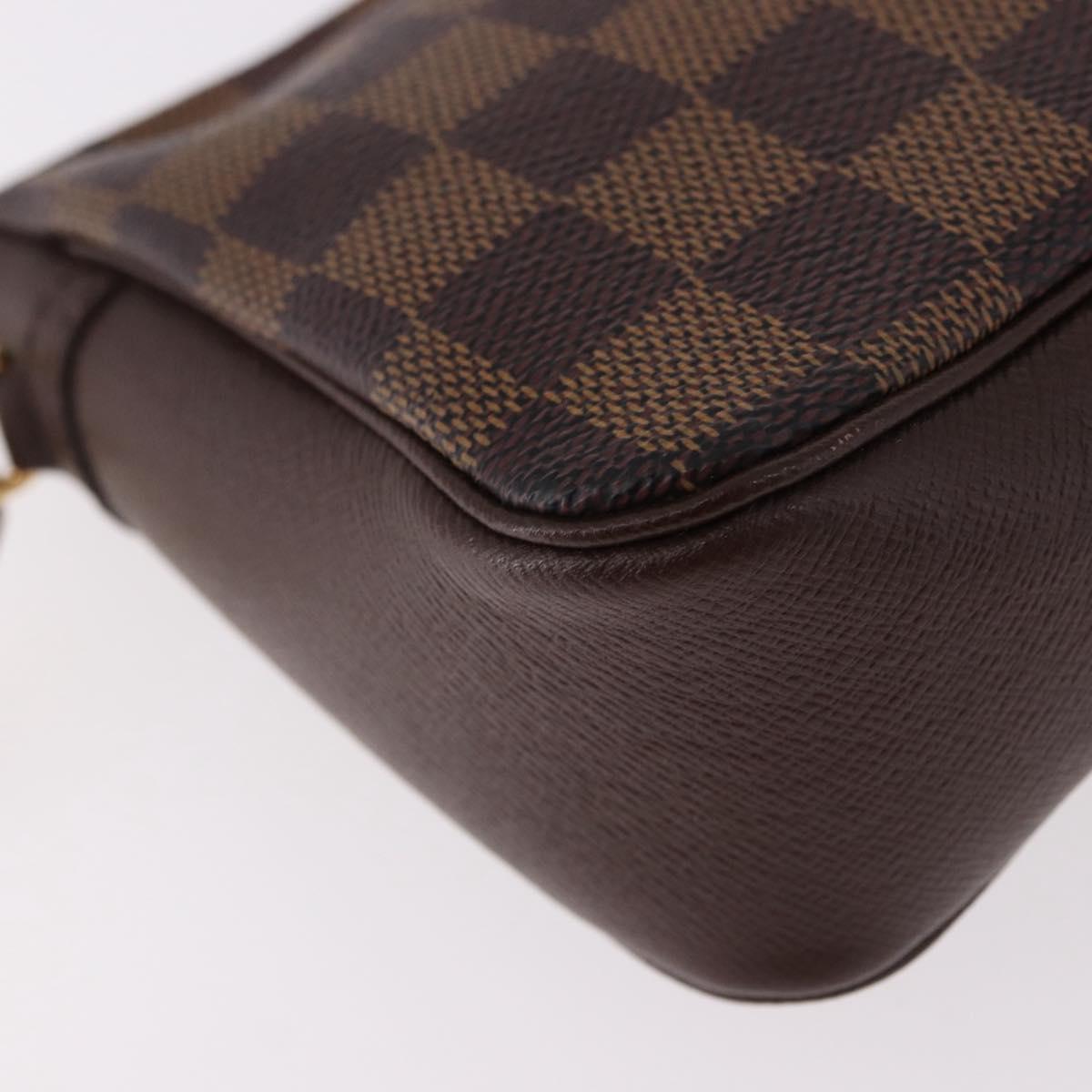 LOUIS VUITTON Damier Ebene Trousse makeup Pouch N51982 LV Auth 192050V