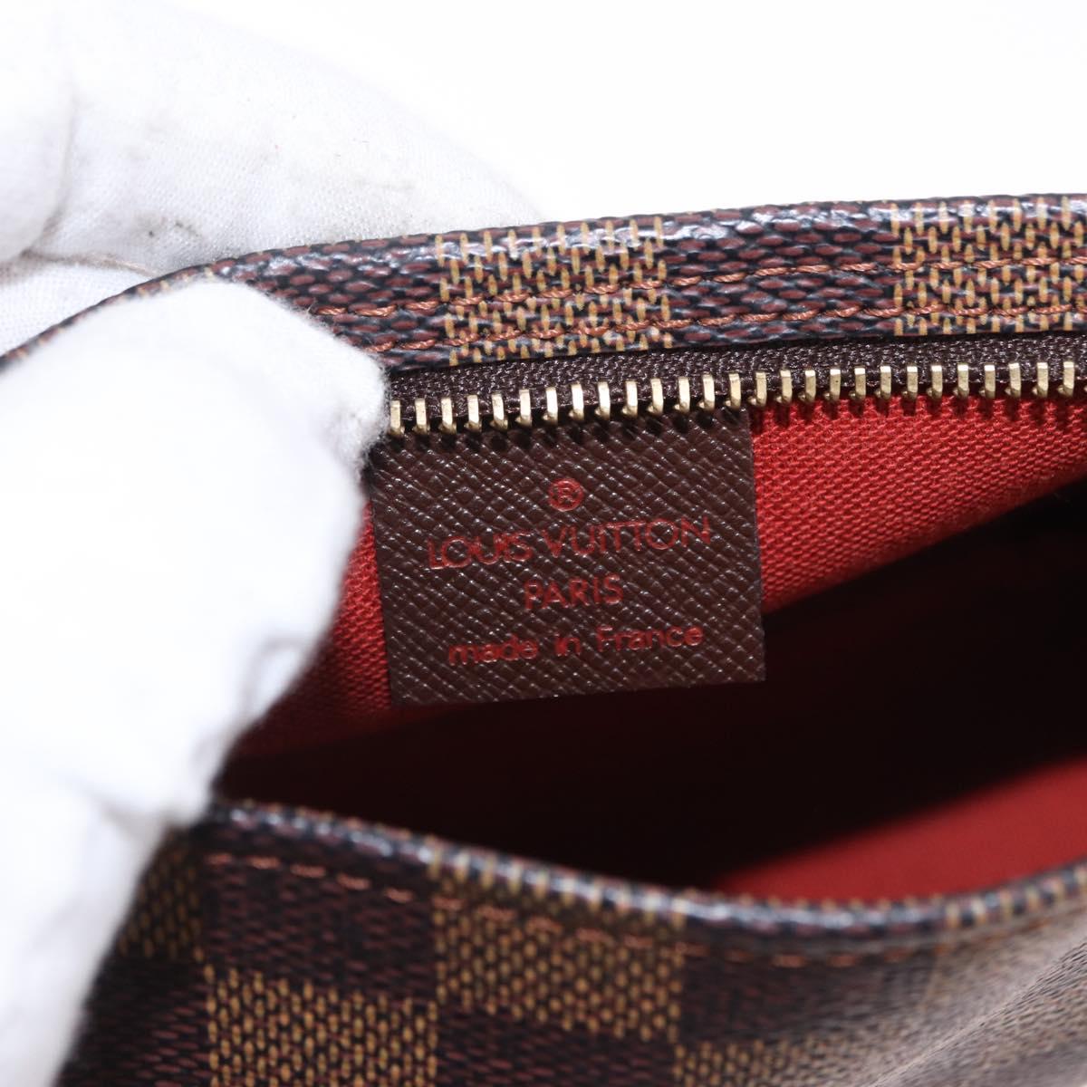 LOUIS VUITTON Damier Ebene Trousse makeup Pouch N51982 LV Auth 192050V