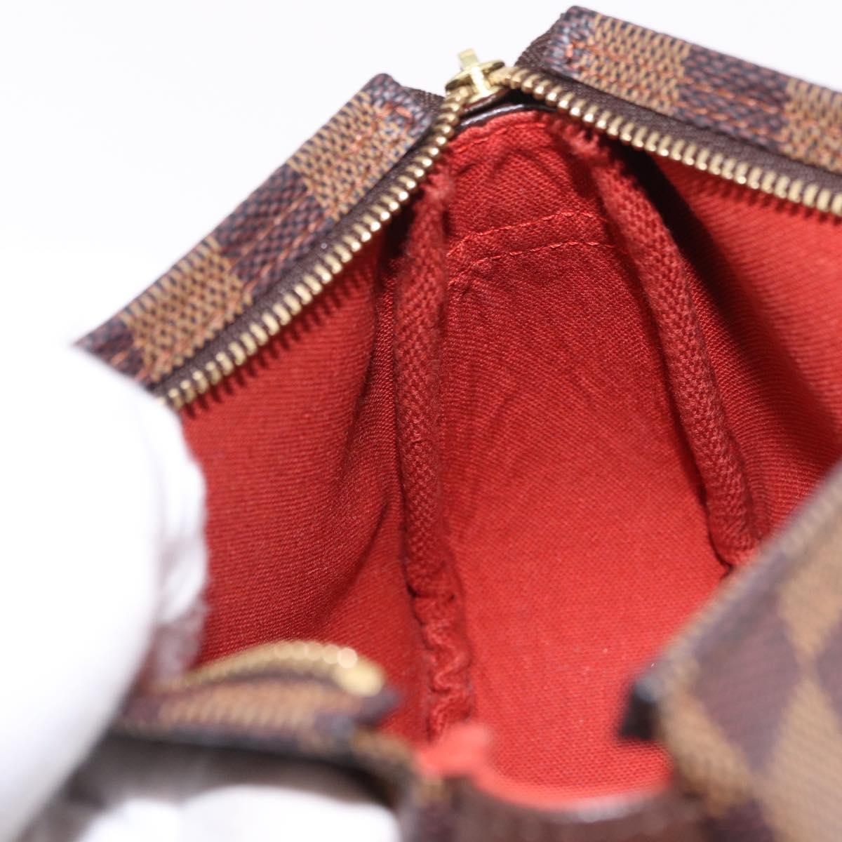 LOUIS VUITTON Damier Ebene Trousse makeup Pouch N51982 LV Auth 192050V