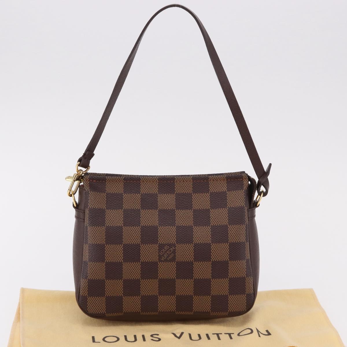 LOUIS VUITTON Damier Ebene Trousse makeup Pouch N51982 LV Auth 192050V