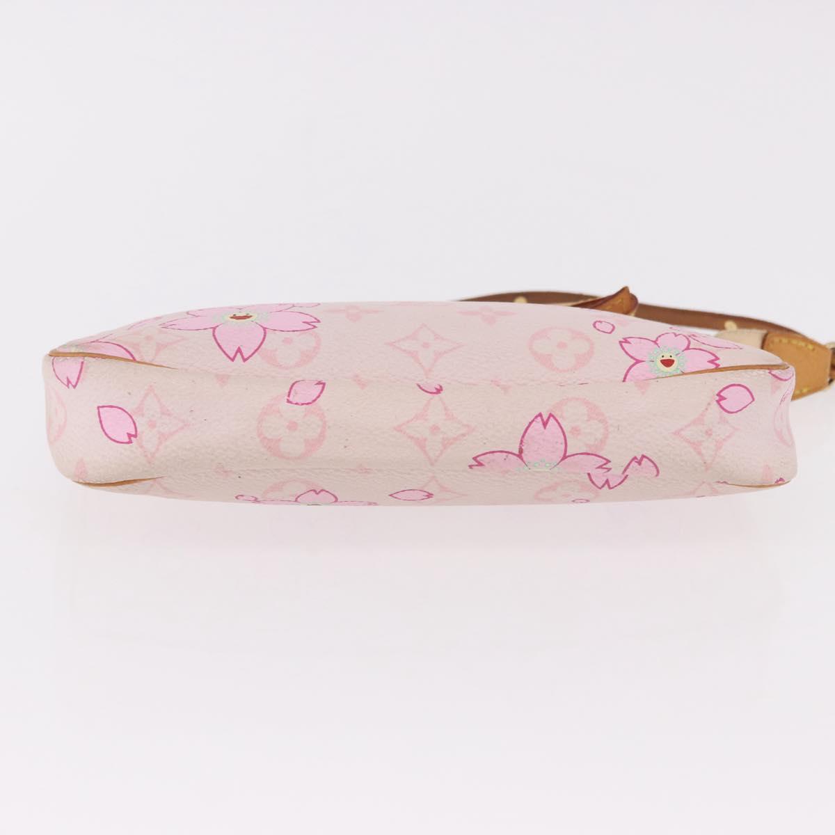 LOUIS VUITTON Cherry Blossom Pochette Accessoires Pouch Rose M92007 Auth 192052V
