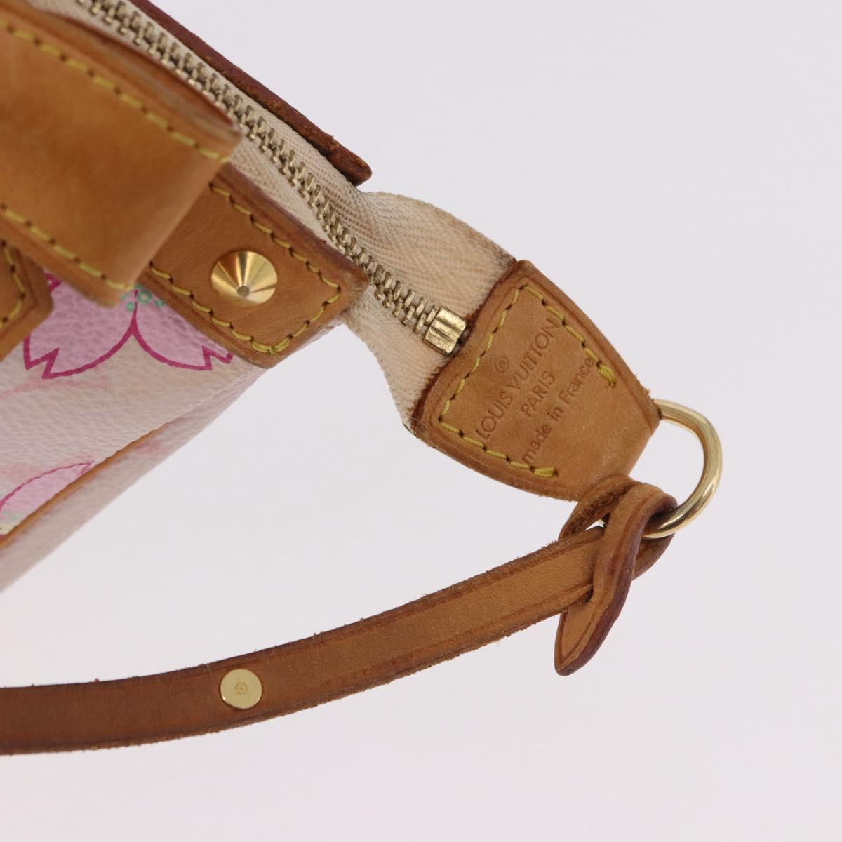 LOUIS VUITTON Cherry Blossom Pochette Accessoires Pouch Rose M92007 Auth 192052V