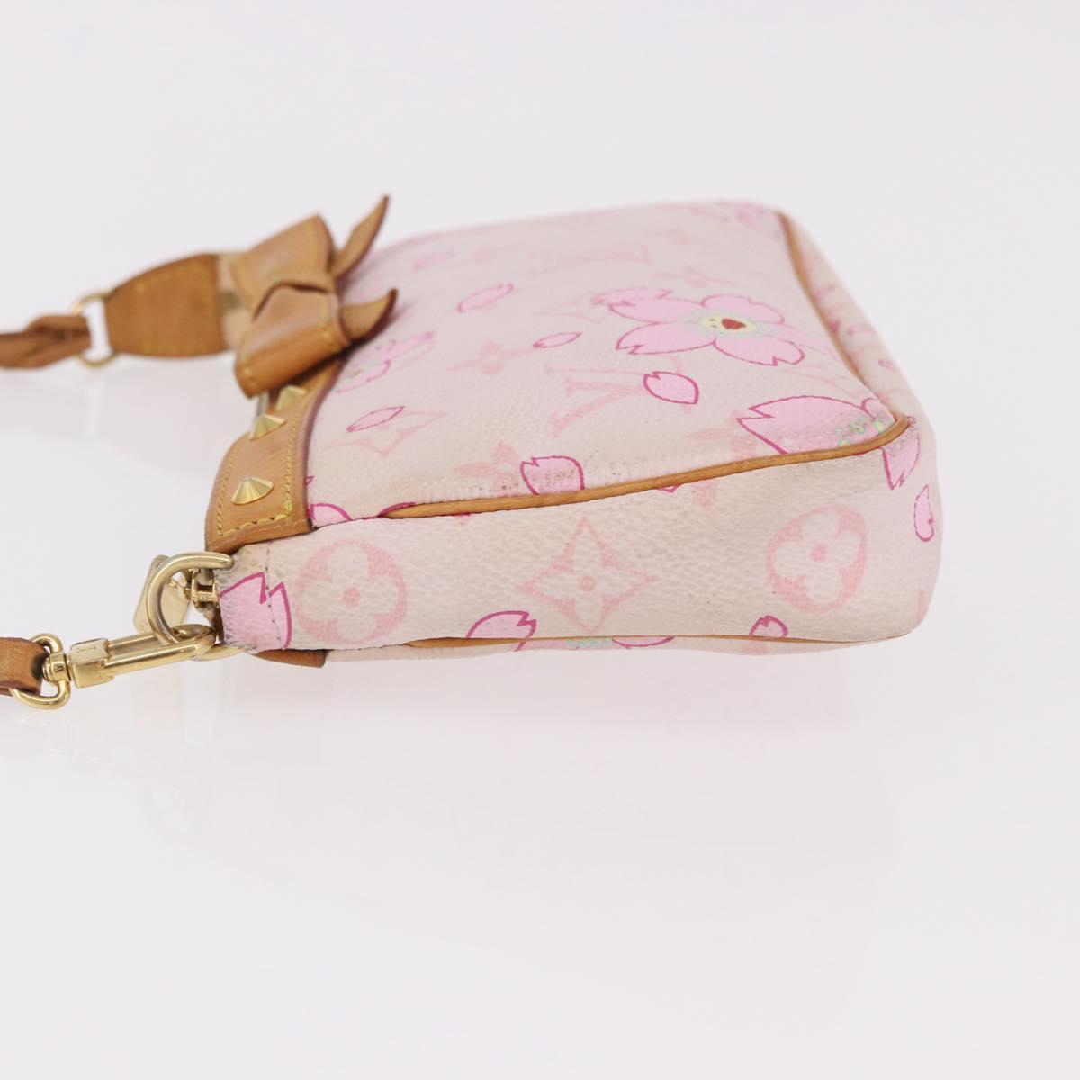 LOUIS VUITTON Cherry Blossom Pochette Accessoires Pouch Rose M92007 Auth 192052V