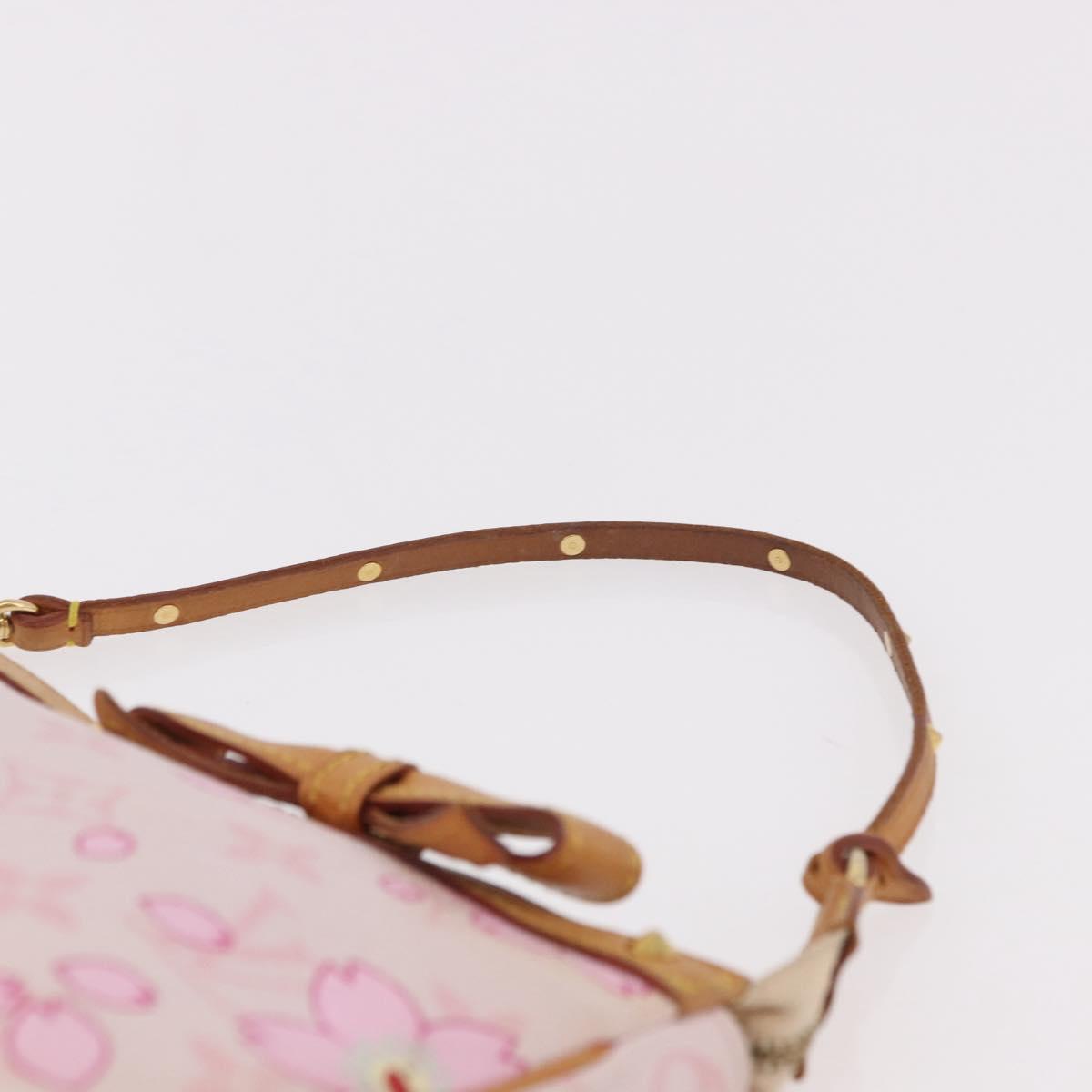 LOUIS VUITTON Cherry Blossom Pochette Accessoires Pouch Rose M92007 Auth 192052V