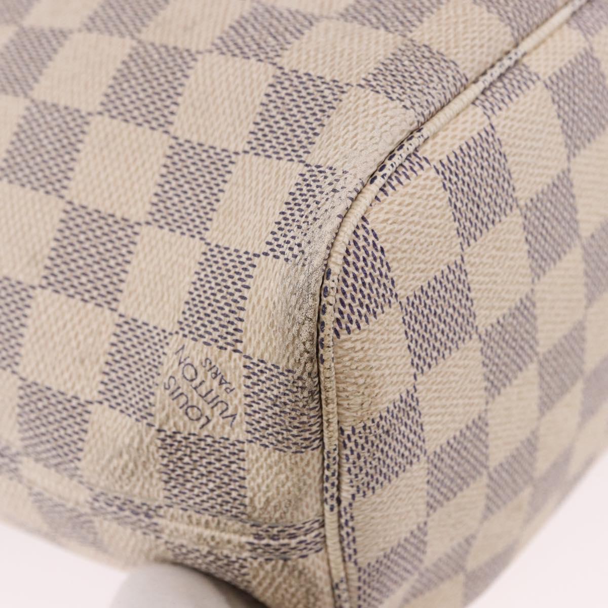 LOUIS VUITTON Damier Azur Neverfull PM Tote Bag N41362 LV Auth 192055