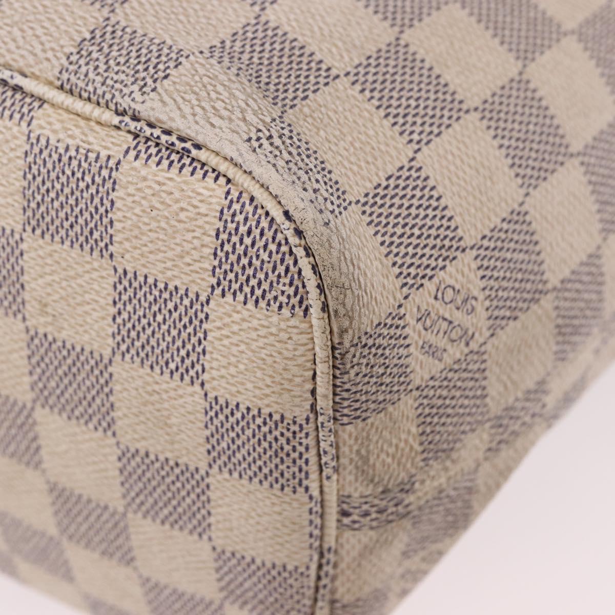 LOUIS VUITTON Damier Azur Neverfull PM Tote Bag N41362 LV Auth 192055