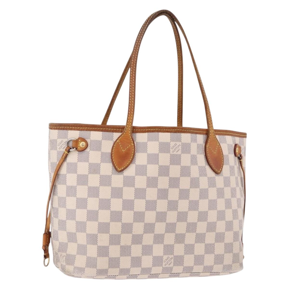 LOUIS VUITTON Damier Azur Neverfull PM Tote Bag N41362 LV Auth 192055