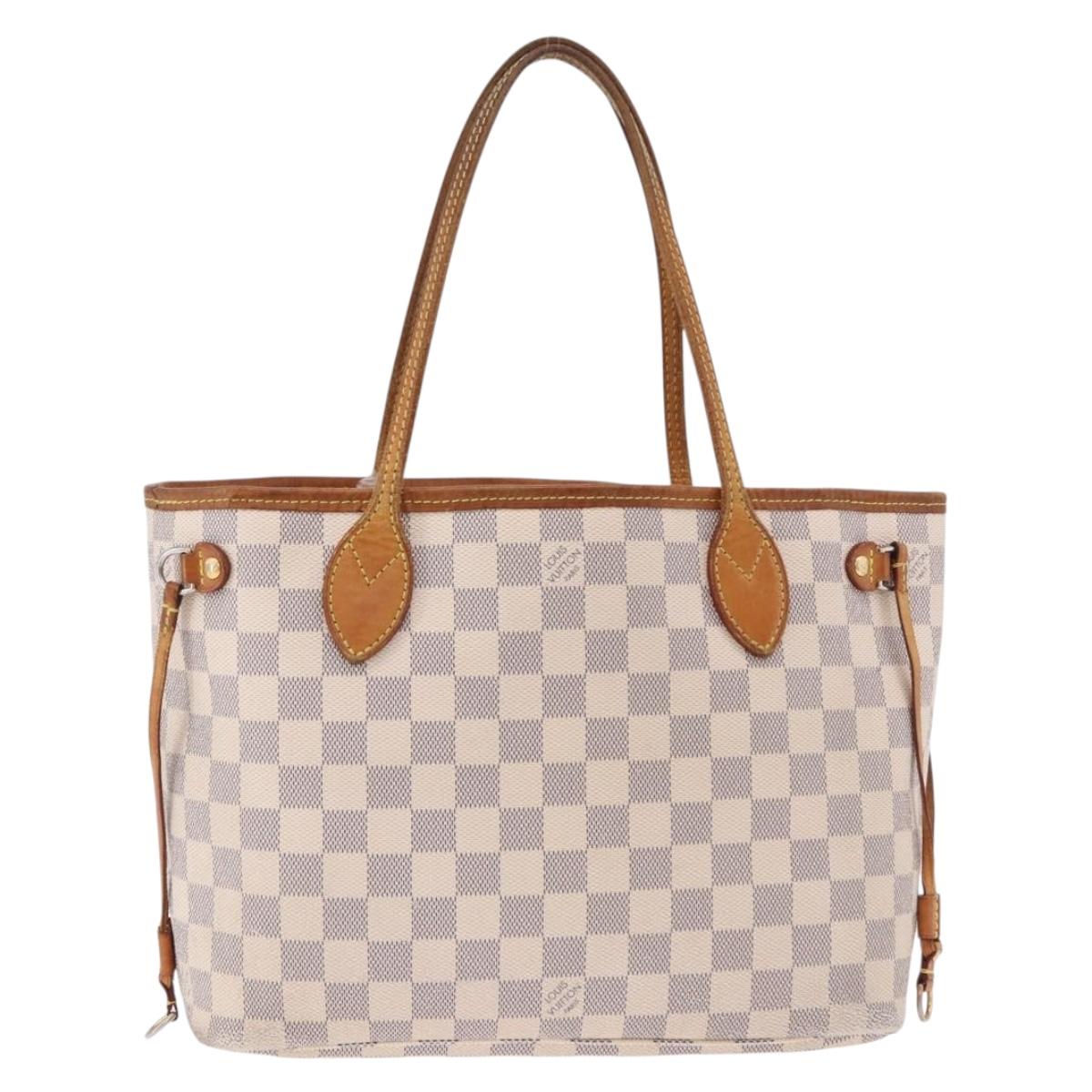 LOUIS VUITTON Damier Azur Neverfull PM Tote Bag N41362 LV Auth 192055