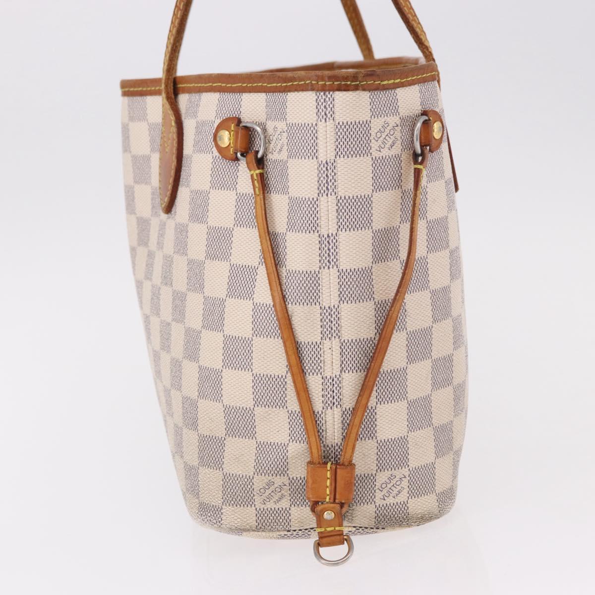 LOUIS VUITTON Damier Azur Neverfull PM Tote Bag N41362 LV Auth 192055