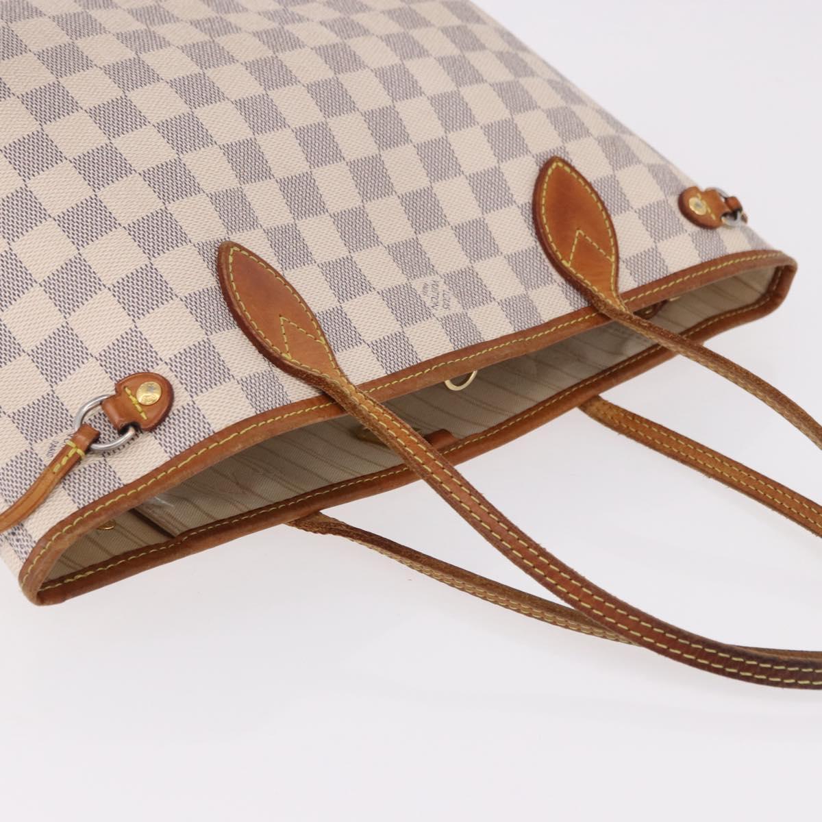 LOUIS VUITTON Damier Azur Neverfull PM Tote Bag N41362 LV Auth 192055