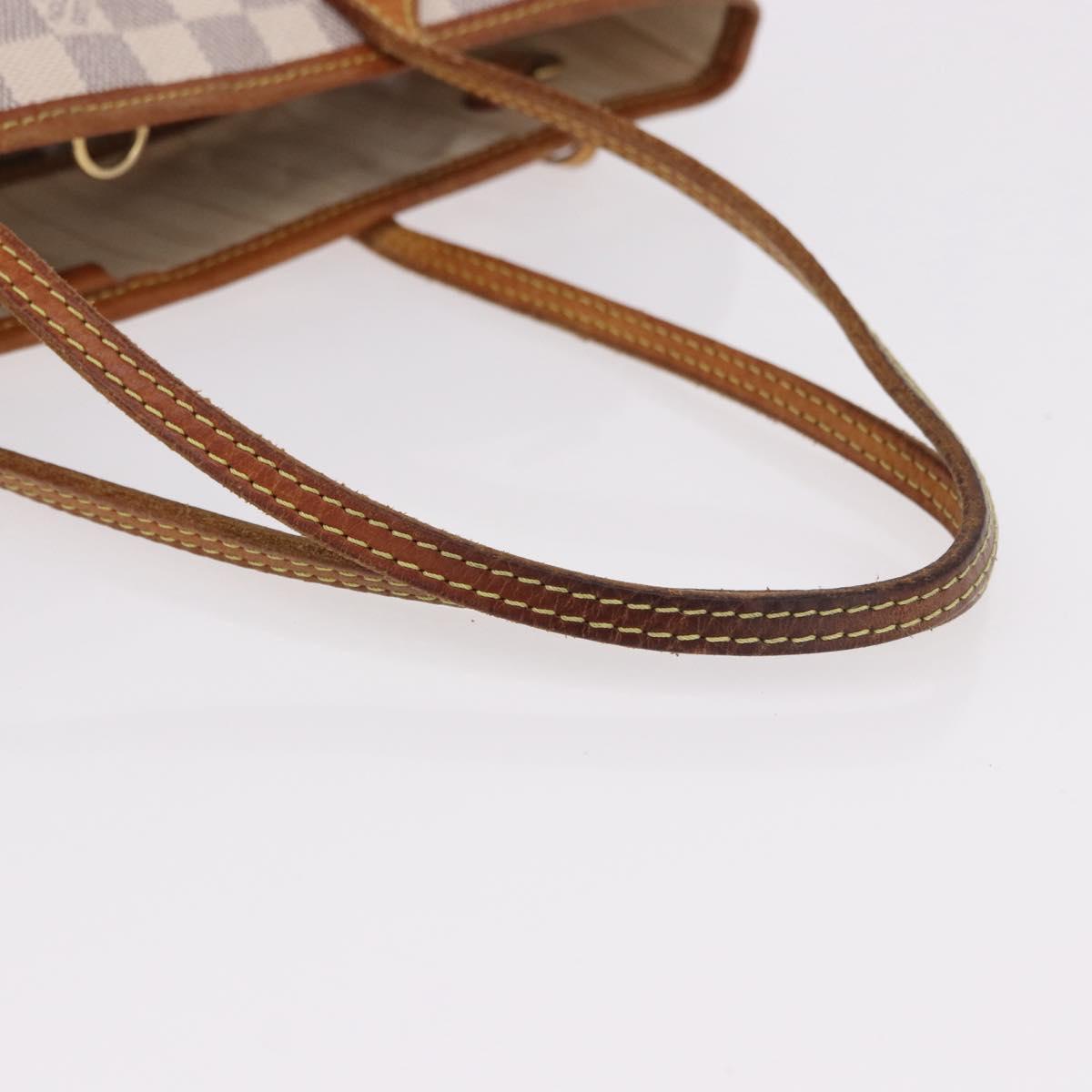 LOUIS VUITTON Damier Azur Neverfull PM Tote Bag N41362 LV Auth 192055