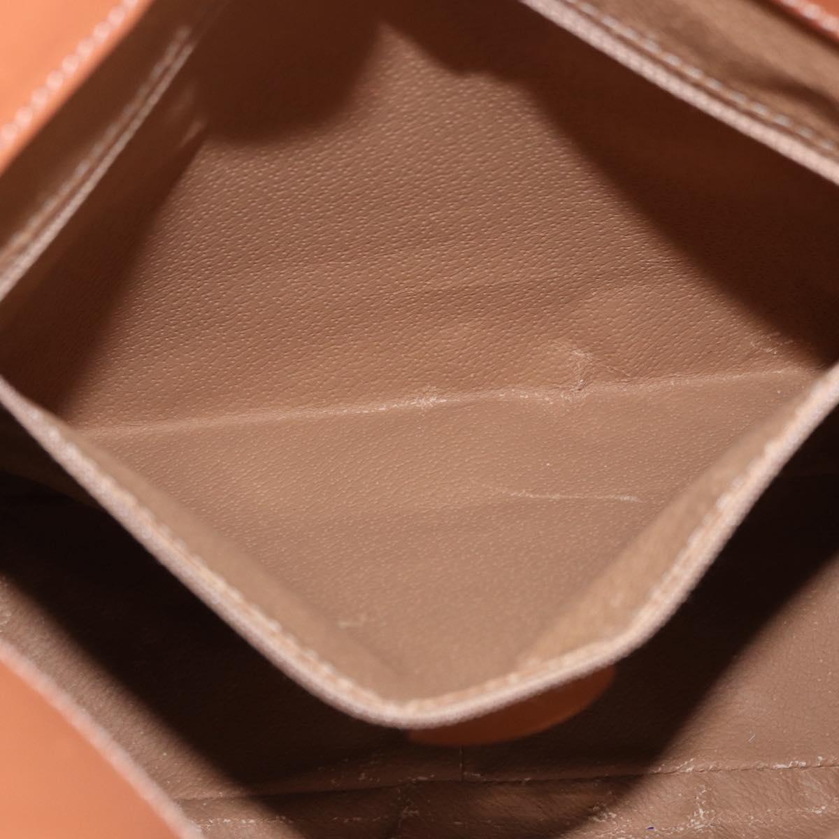 CELINE Macadam Canvas Circle Hand Bag PVC Leather Brown Gold Auth 192066