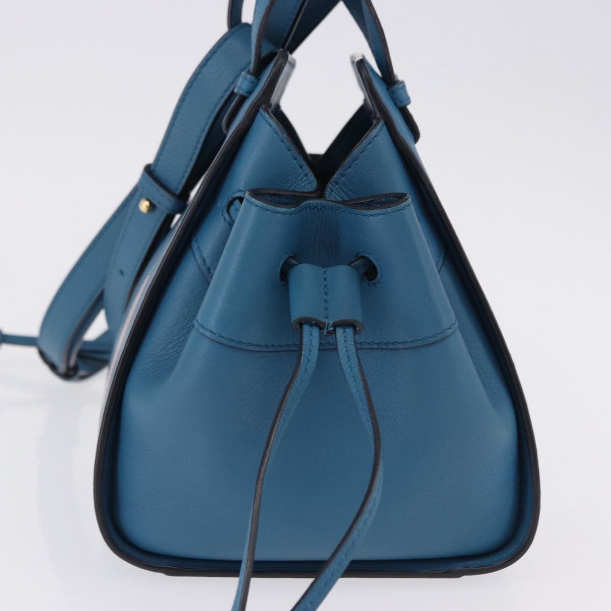 LOEWE Ghibli Collaboration Hammock Mini Hand Bag Leather Navy Gold Auth 192072SM