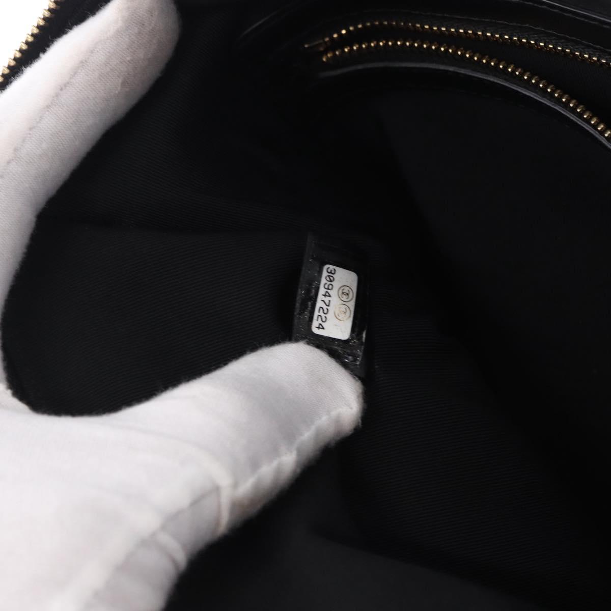 CHANEL Matelasse Clutch Bag Lamb Skin Black Gold CC Auth 192073SAM