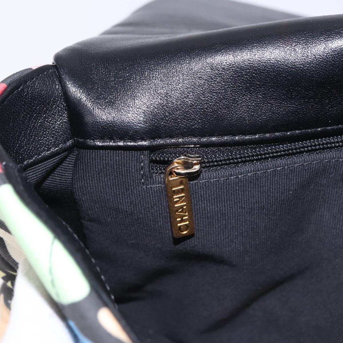 CHANEL Matelasse Chain Shoulder Bag Canvas 2way Multicolor Gold CC Auth 192081M