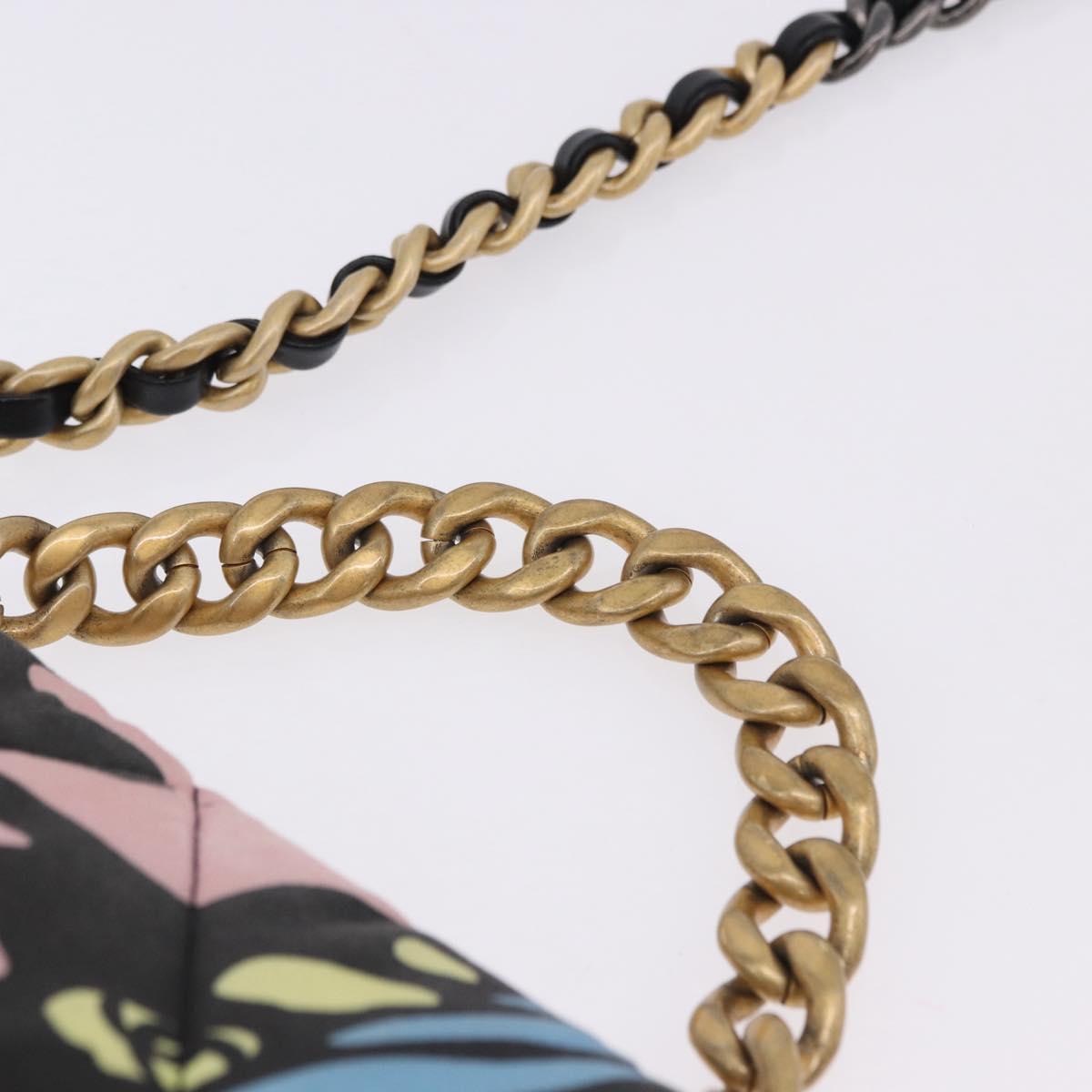 CHANEL Matelasse Chain Shoulder Bag Canvas 2way Multicolor Gold CC Auth 192081M