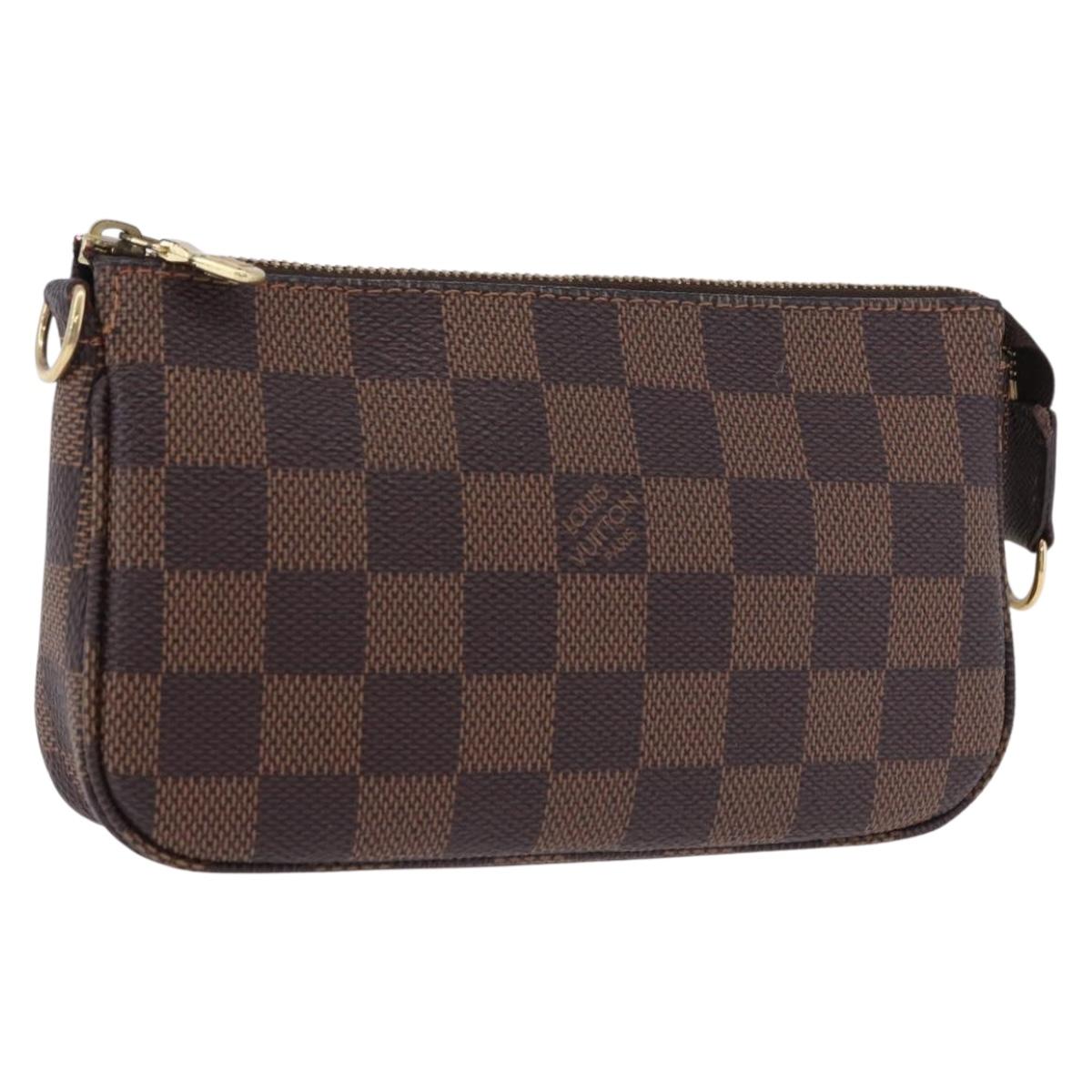 LOUIS VUITTON Damier Ebene Mini Pochette Accessoires Pouch N58009 Auth 192091V