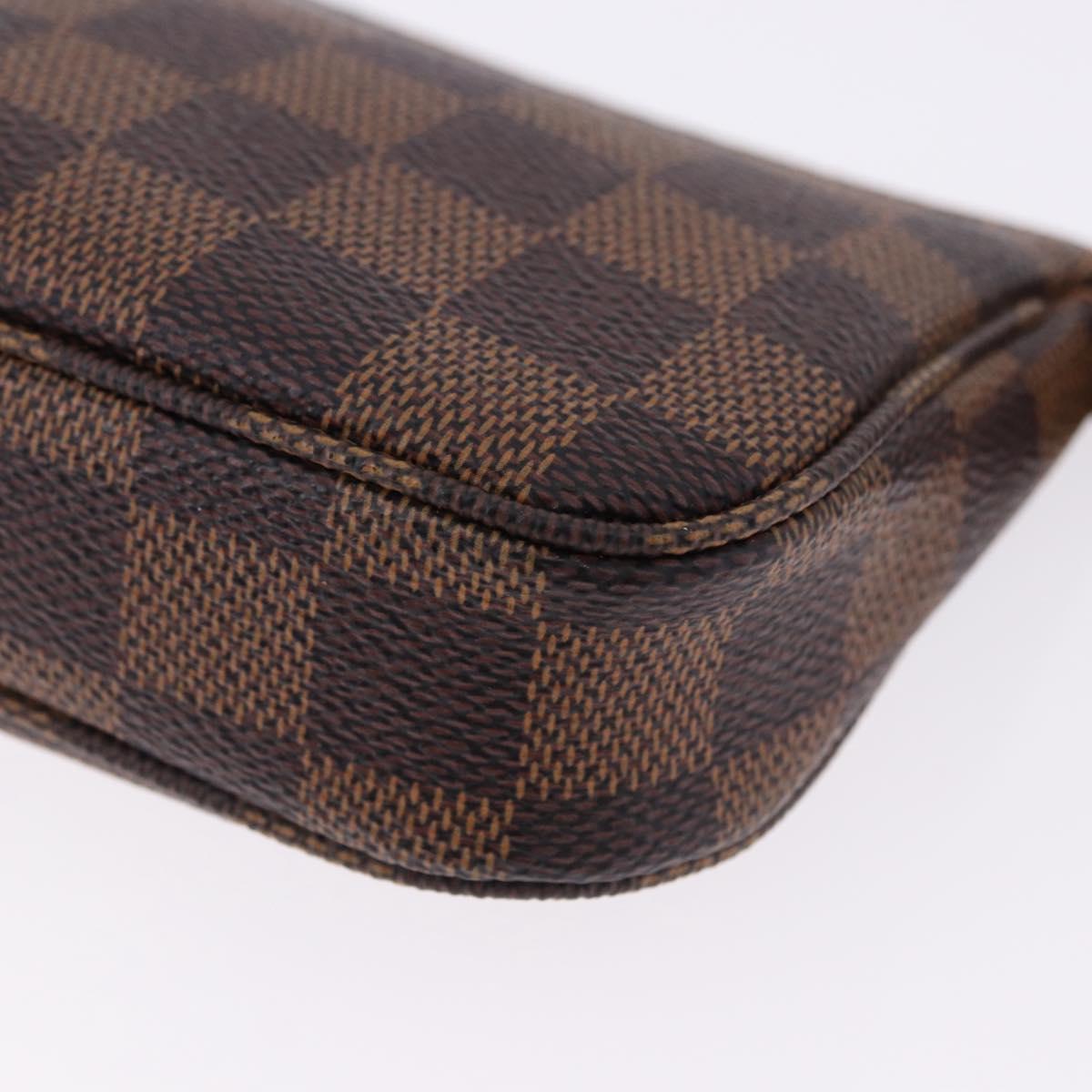 LOUIS VUITTON Damier Ebene Mini Pochette Accessoires Pouch N58009 Auth 192091V